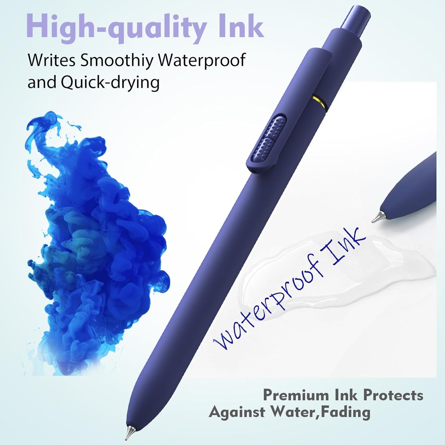 16Pcs Blue Ink Gel Pens，Quick-Dry 0.7mm Fine Point Fidget Pens for Smooth Writing, Journaling & Drawing, Aesthetic Pen for Women, School & Office Supplies (Vintage + Morandi Blue Ink 16Pack