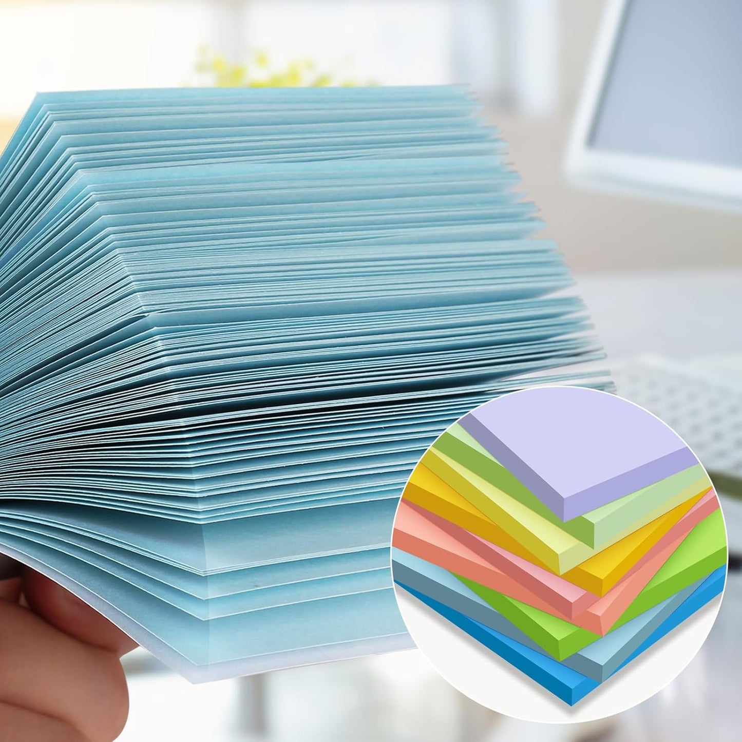 (18 Pads) Sticky Notes 3x3 inch, Self-Stick Pads Pastel Colors Sticky Note, Recyclable, Easy to Post for Home, Office, Notebook