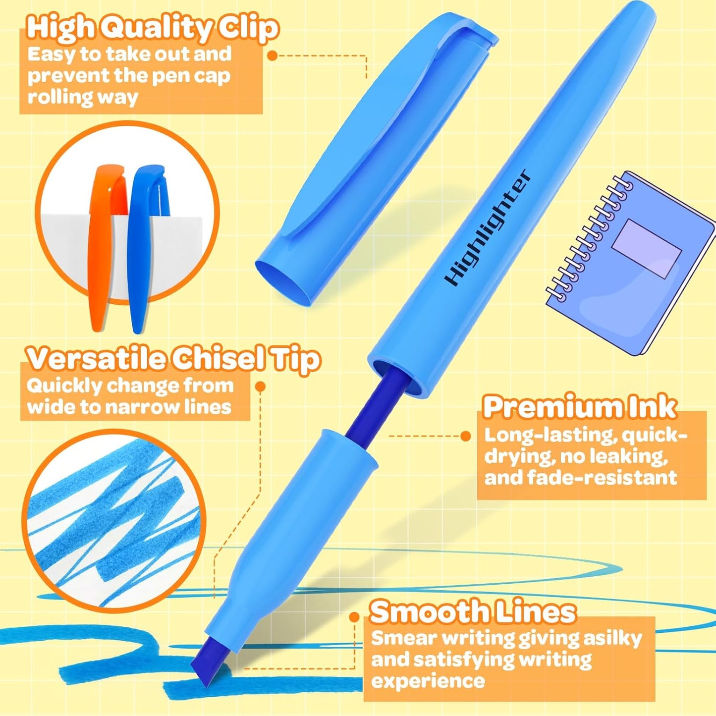 150 Pack Highlighters Assorted Colors Bulk - Chisel Tip No Bleed Dry-Quickly Markers Set for Office Classroom Supplies, Back to School Gifts for Students Teachers