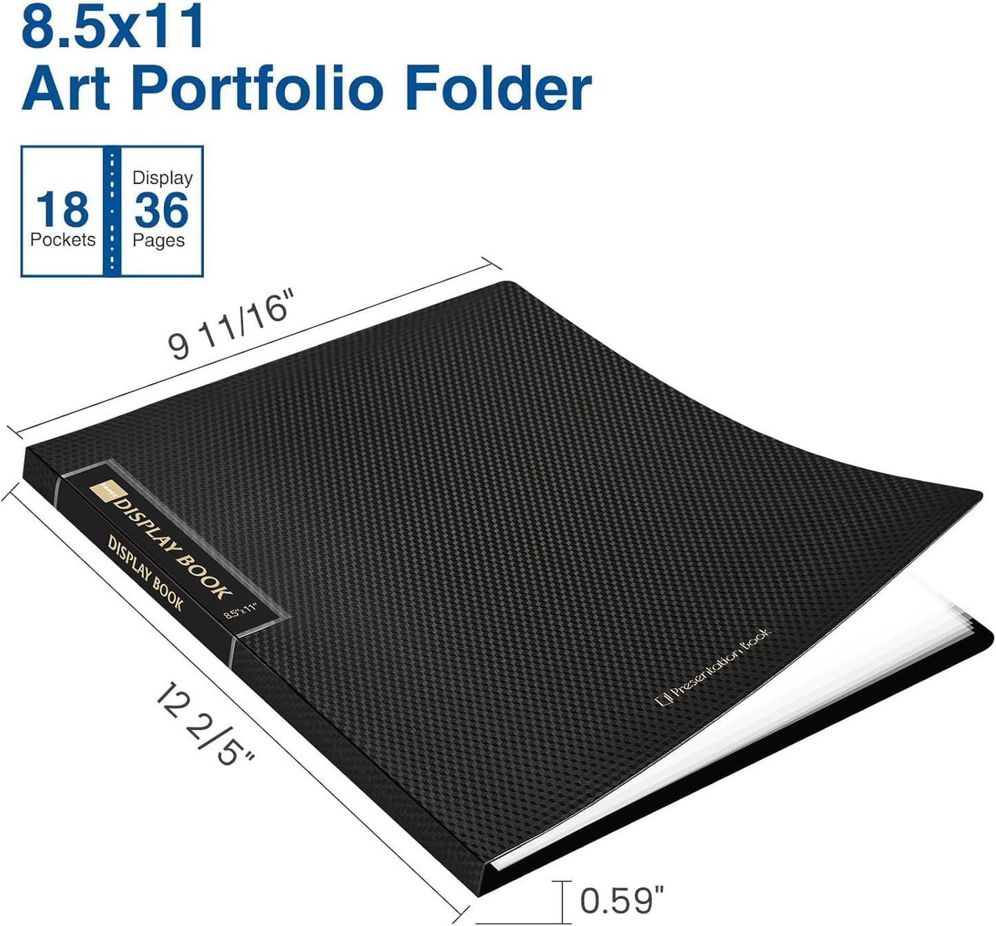 4 Pack Binder with Plastic Sleeves 18-Pocket, Displays 36 Pages, Sooez 8.5x11 Presentation Folders with Clear Sheet Protectors, Art Portfolio Binder for Certificate & Office Project Folder