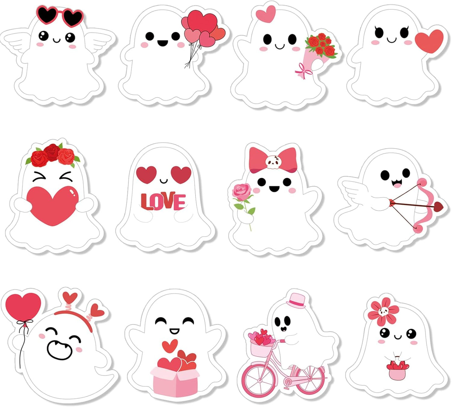 Yinder 24 Pads Cute Sticky Notes Fun Kawaii Animal Sticky Notes Pads Bulk Cartoon Memo Self Adhesive Gift for Christmas Veterinary Office School Tab Party Supplies(Love)