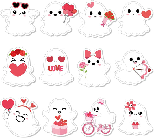 Yinder 24 Pads Cute Sticky Notes Fun Kawaii Animal Sticky Notes Pads Bulk Cartoon Memo Self Adhesive Gift for Christmas Veterinary Office School Tab Party Supplies(Love)