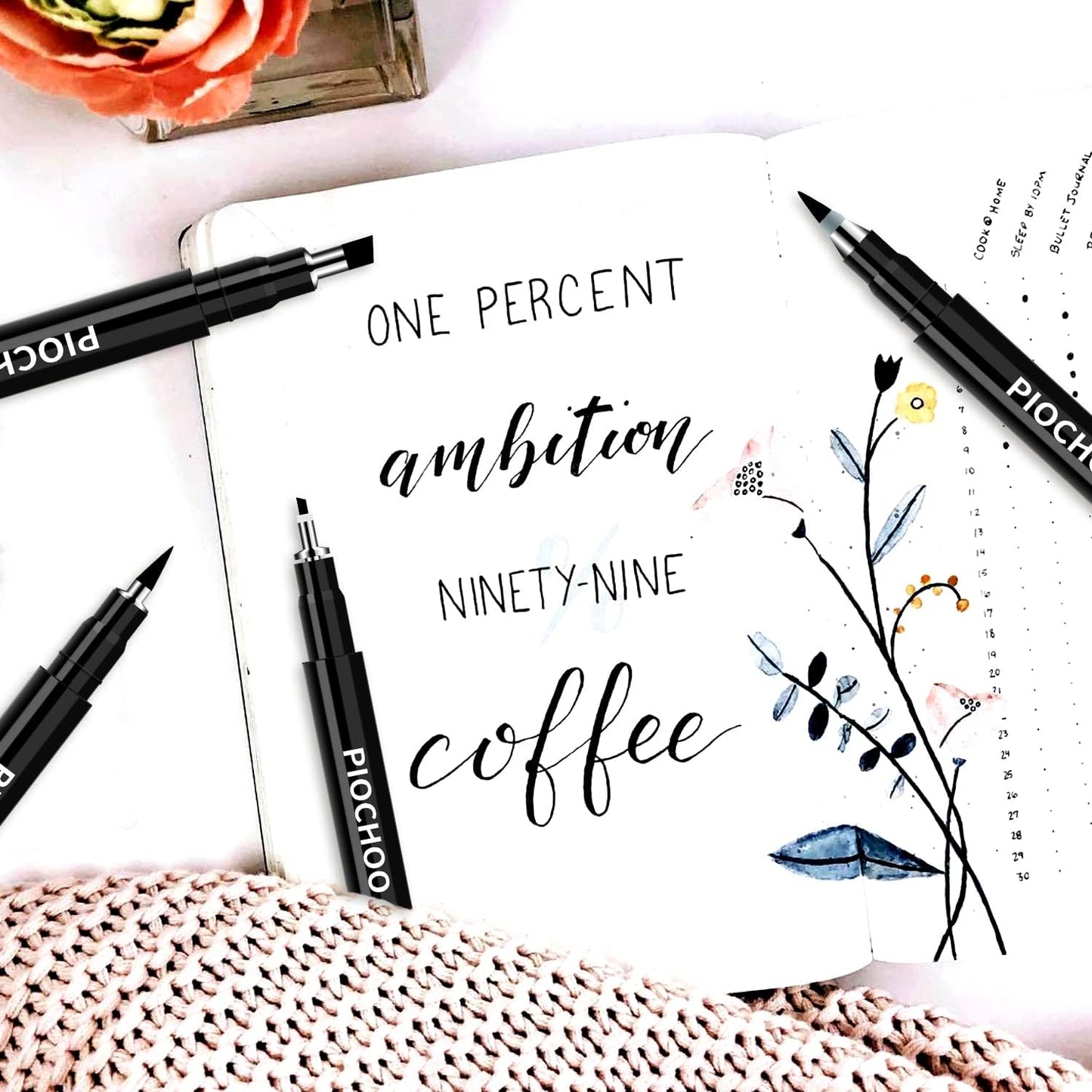 Calligraphy Pens,8 Size Calligraphy Pens for Writing,Brush Pens Calligraphy Set for Beginners, Hand Lettering Pens