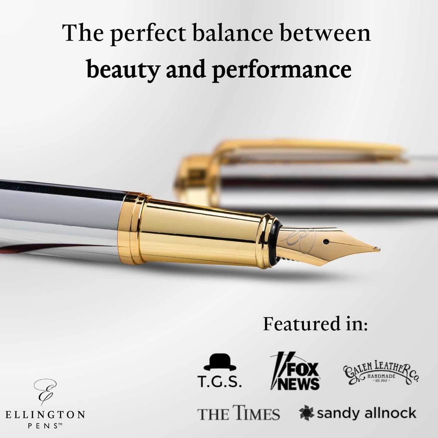 Ellington Pens Luxury Fountain Pen Set - Extra Fine Nib - Includes 3 Ink Cartridges, Refillable Ink Converter, Gift Box - Fountain Pens For Writing, Calligraphy, Journaling (The Presidential Oath)
