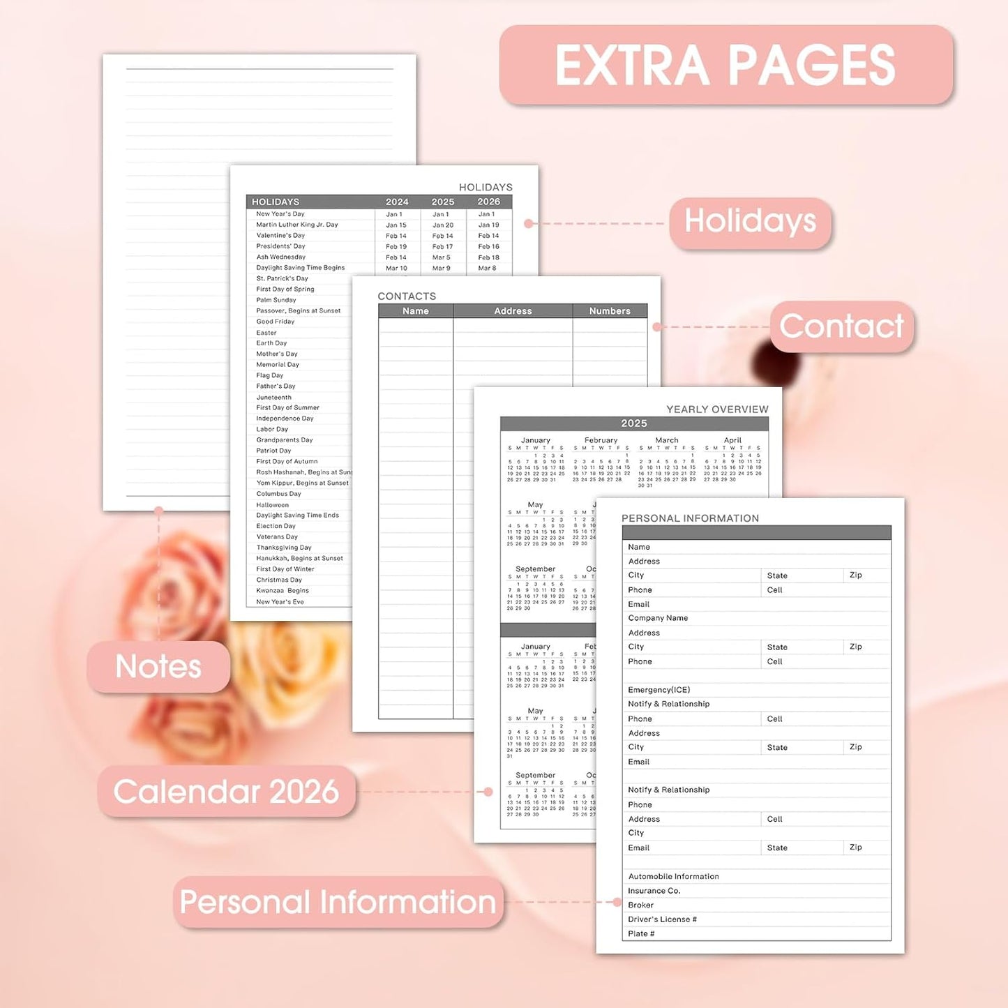Ymumuda Academic Planner 2026, Daily Weekly and Monthly Calendar Planner (Jan. 2026-Dec. 2026),8.4"×6.3", Hardcover Notebook Teacher Supplies, Premium Thick Paper, Planners for School Work Office