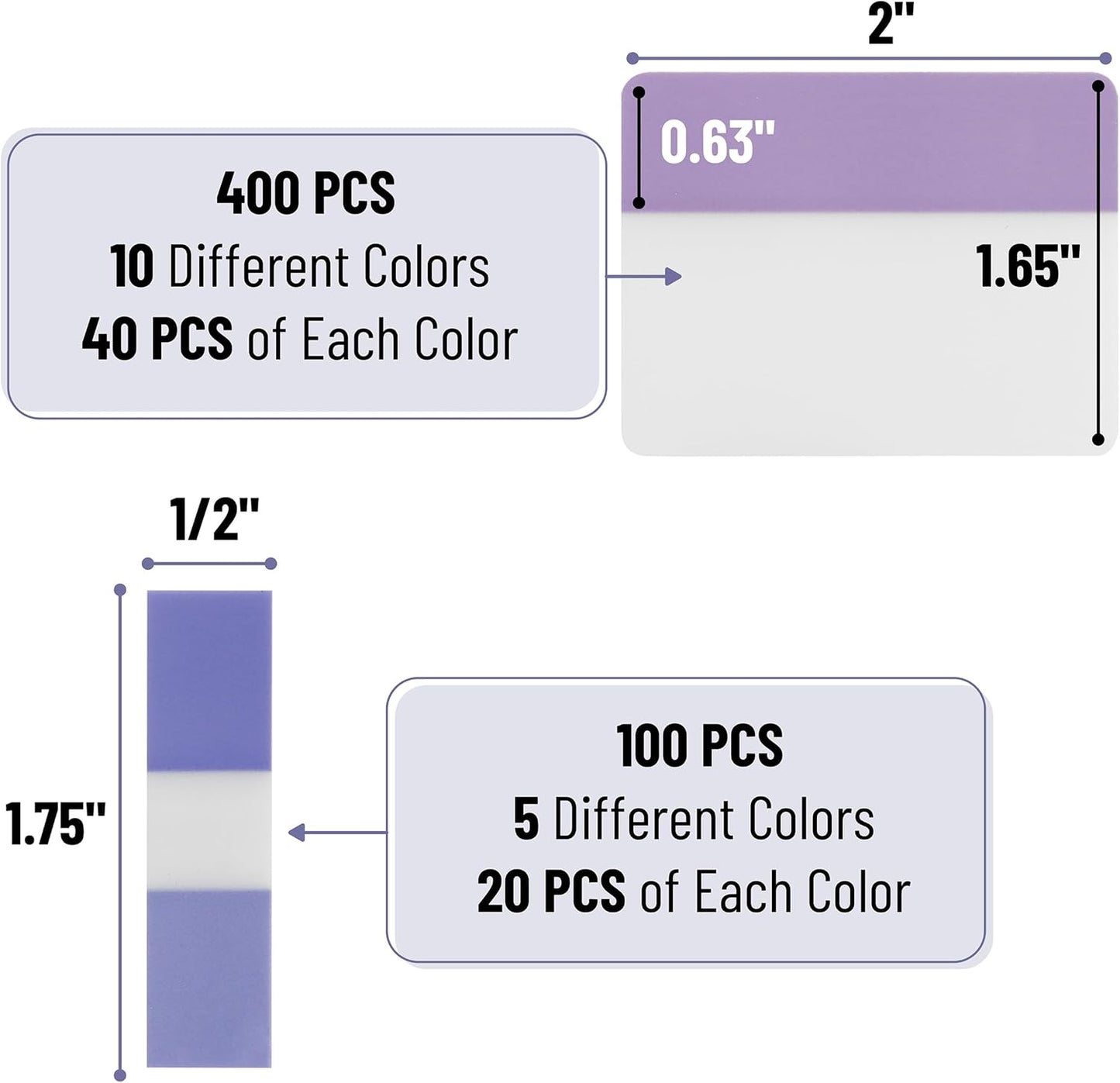 Mr. Pen- Sticky Index Tabs, 500 Pcs, 21 Sets, Colorful Sticky Tabs for Notebooks, Page Markers, Page Tabs for Binders, Page Tabs Sticky Tabs for Books, Notebook Tabs, Book Sticky Tabs for Notebooks