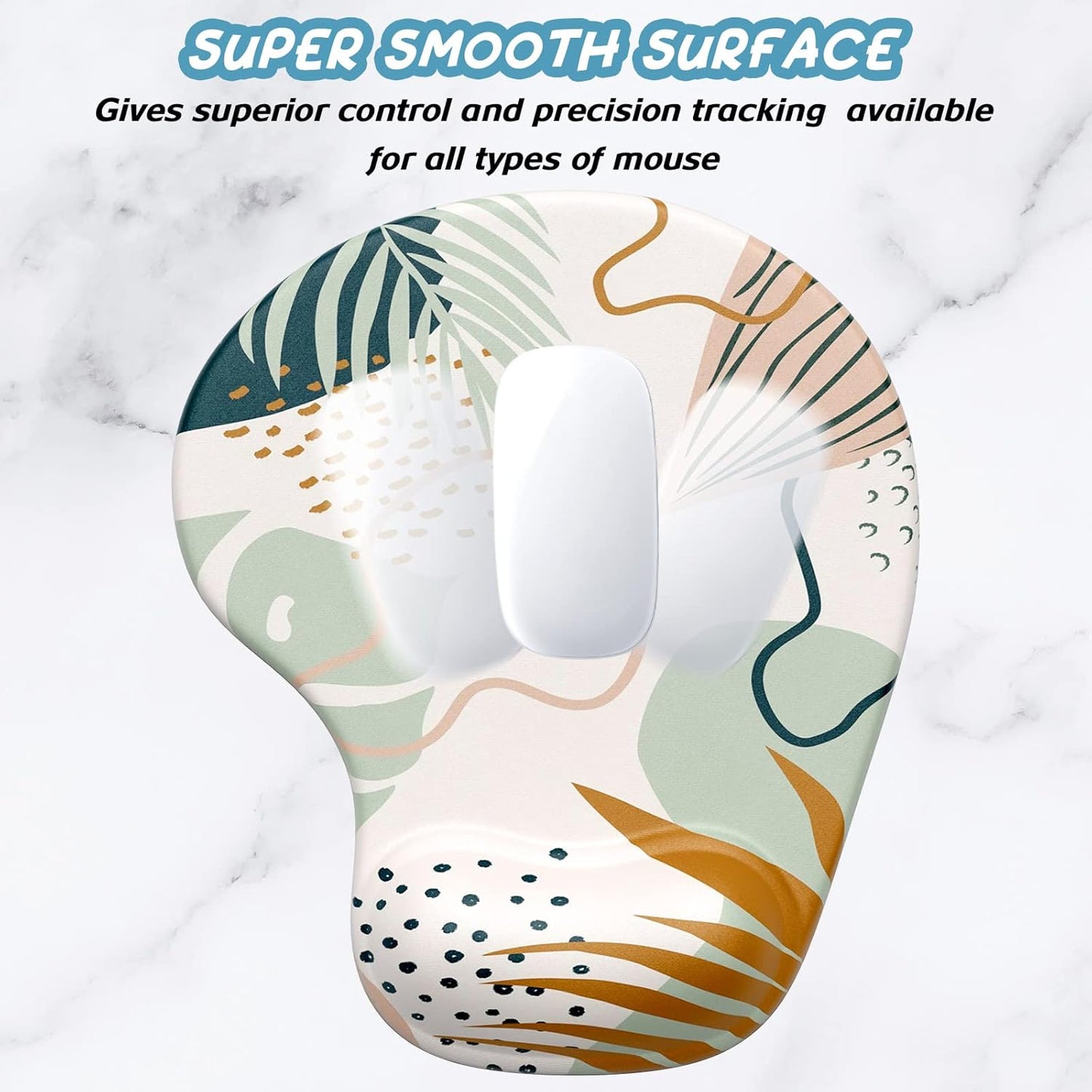 Hsurbtra Ergonomic Mouse Pad with Wrist Rest Support, Gel Mouse Pads with Non-Slip PU Base, Pain Relief Memory Foam Computer Mat, Cute Office Supplies Desk Decro Accessories, Spot