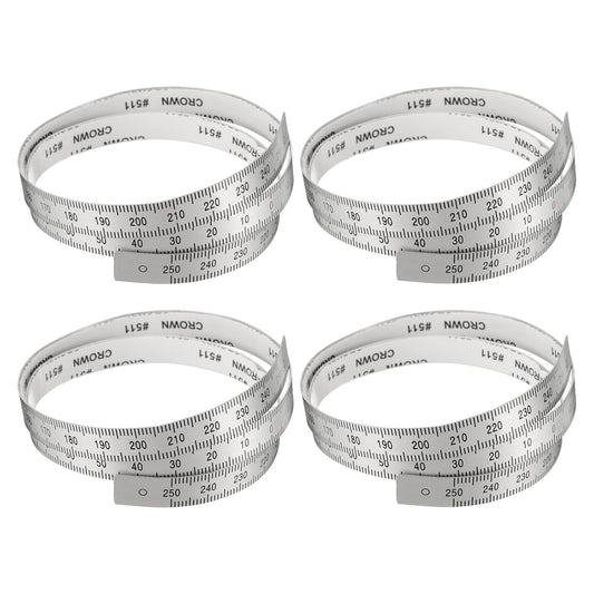 uxcell 4pcs Self Adhesive Measuring Tape 250mm-0-250mm Table Sticky Center Finding Ruler Aluminum Track Tape Measure with Holes, (Start from The Middle)