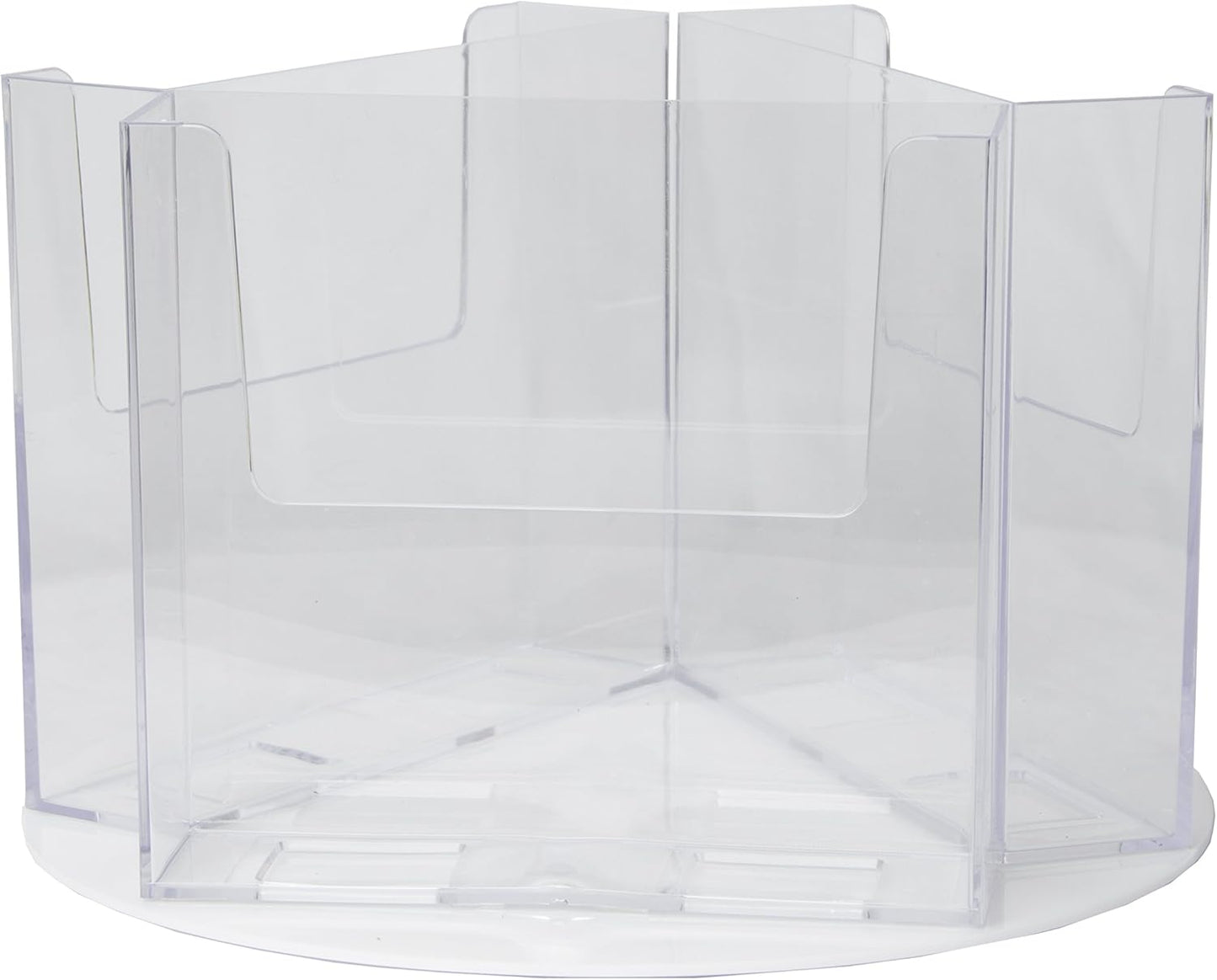 Clear-Ad - RLT-58-3 Acrylic Rotating Bifold Brochure Holders for 5.5" Literature Display - Pamphlet Holder and Magazine Organizer