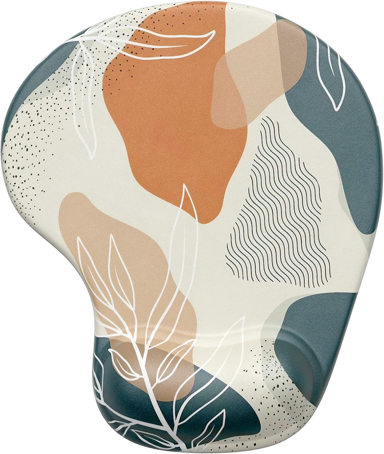 Hsurbtra Ergonomic Mouse Pad with Wrist Rest Support, Gel Mouse Pads with Non-Slip PU Base, Pain Relief Memory Foam Computer Mat, Cute Office Supplies Desk Decro Accessories, White Line