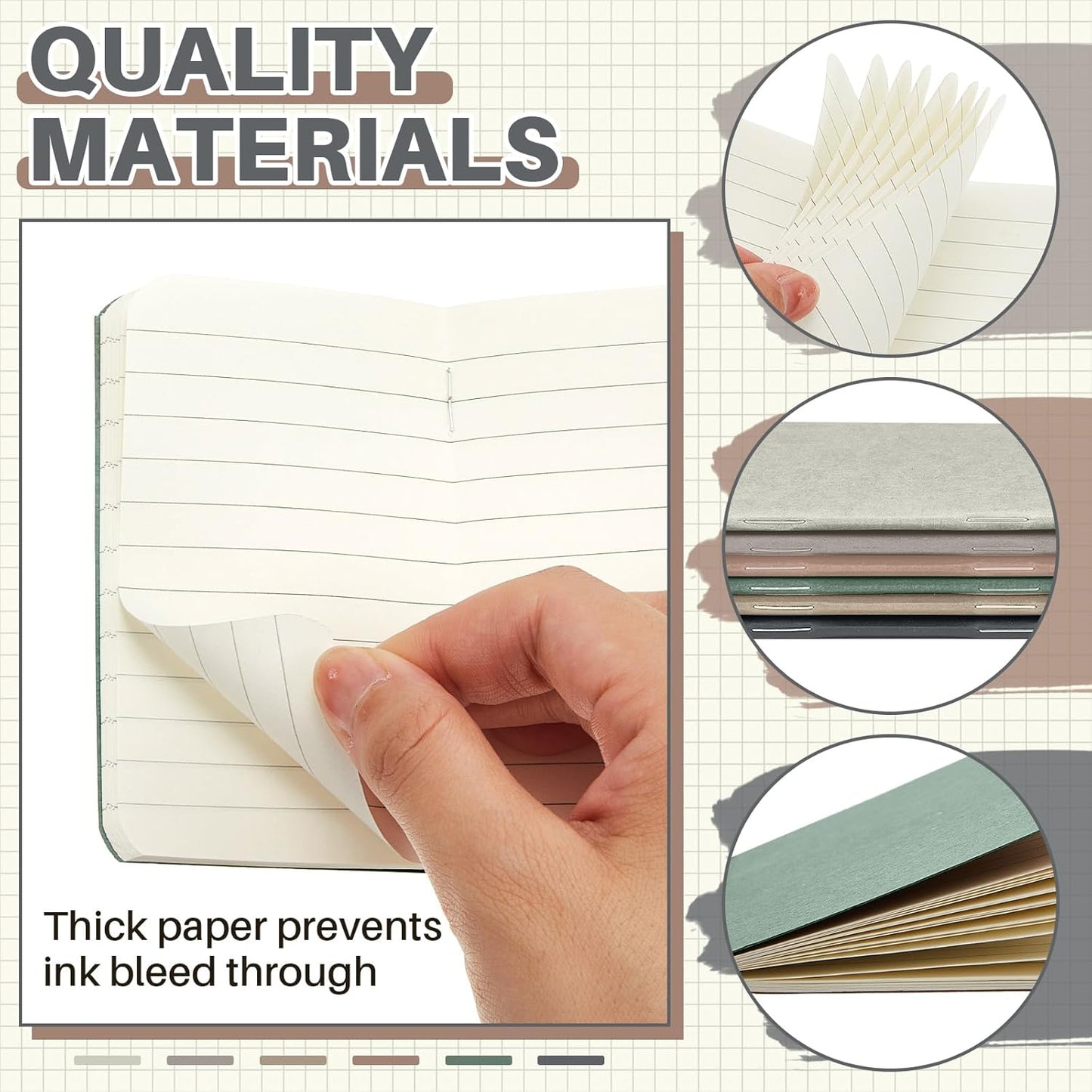 Outus 36 Pcs Pocket Notebook Mini Journal 2.5" x 4" Kraft Paper Mini Notepad Bulk Softcover Pocket Notepad Memo Diary Subject Notebooks for Student Traveler School(Dark Color, Blank Cover)