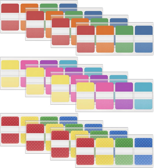 KICNIC Sticky Index Tabs 960 Pcs, 1 inch Divider Tabs Stick On, Page Marker Bookmark, Write Tab Flags Self Adhesive, 12 Dispensers, 20 Pcs/Color