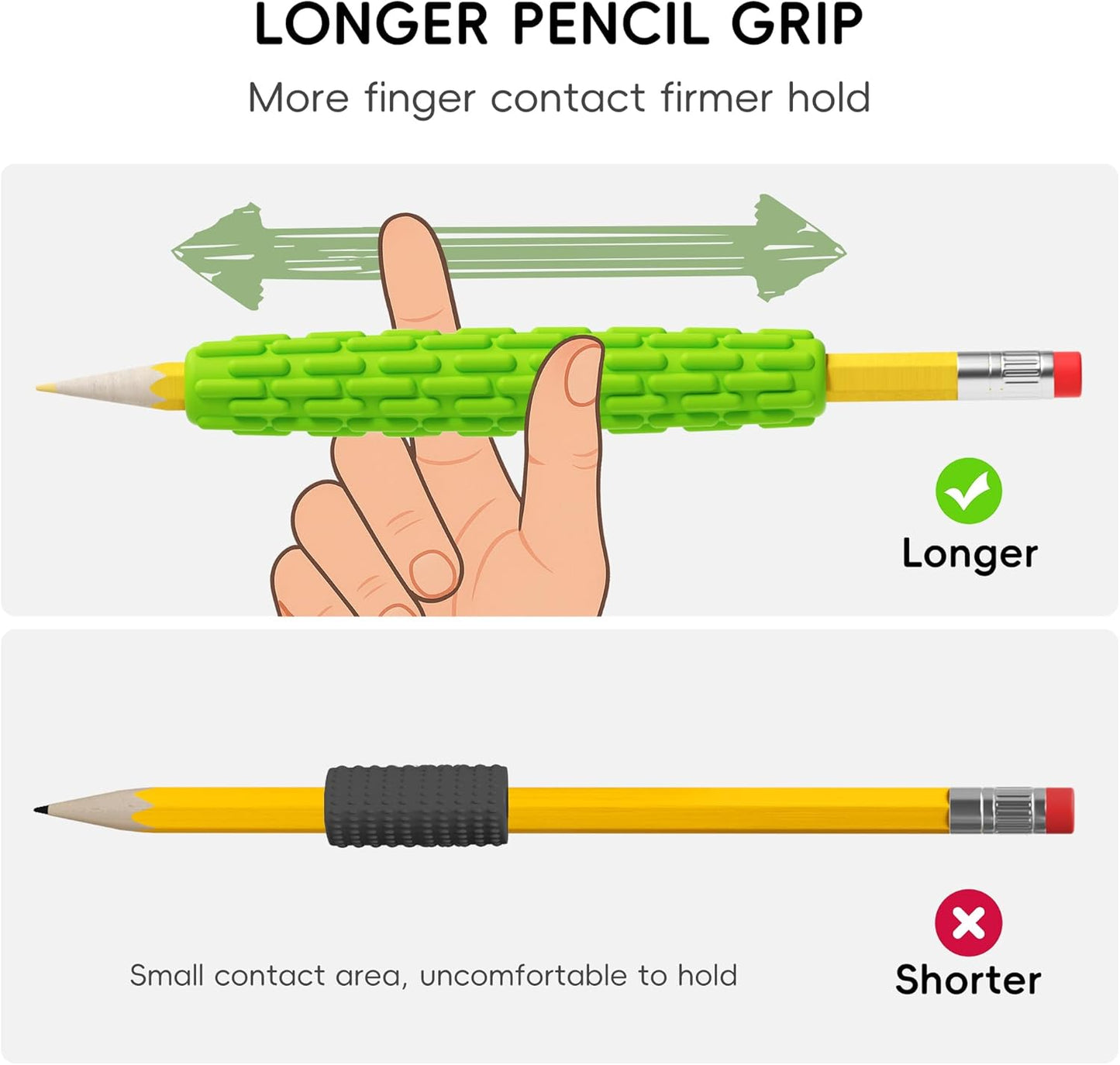 ELETIUO 4-Pack Textured Silicone Pencil Grips–Sensory Fidget Sleeves for Kids& Adults,ADHD &Autism Anxiety Relief,Quiet Classroom&Travel Fidget Tool for Focus,Calm,and Fine Motor Skills