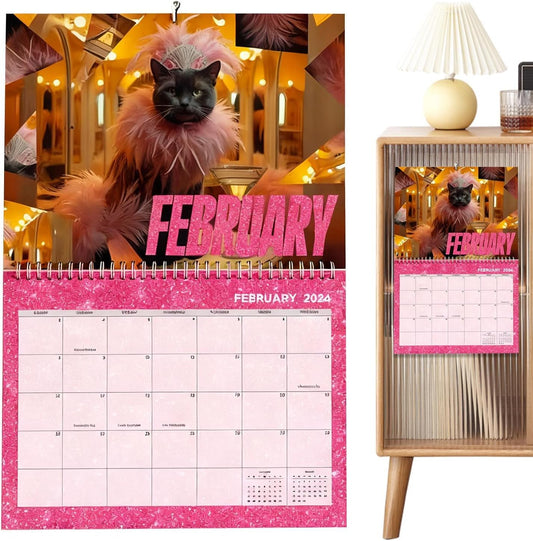 2026 Cat Desk Calendar, Vertical Wall Cat Calendar, January To December 2026 Wall Planning Tool Monthly Calendars With Cats Pattern, For Home