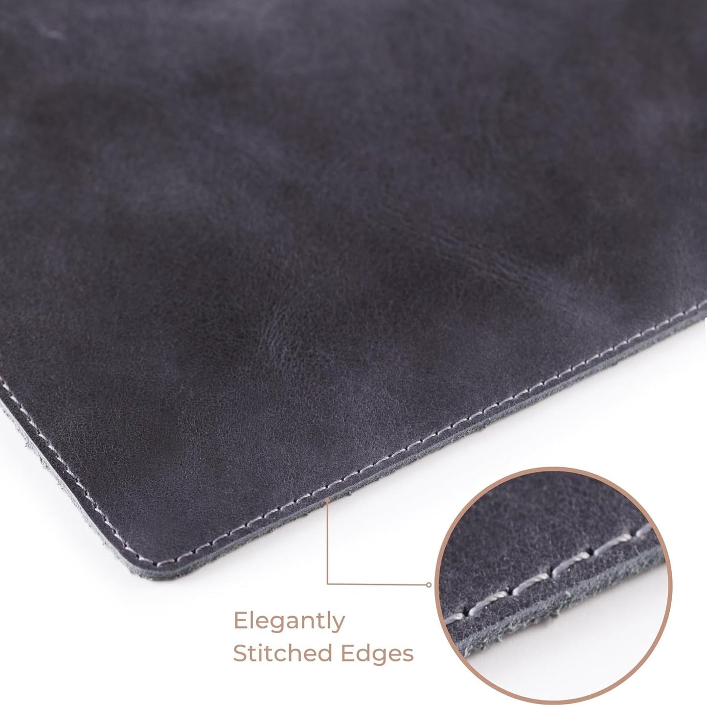 Leather Desk Mat - Executive Real Leather Desk Pad - Genuine Leather Office Desktop mat - Large (18 3/4" X 35 3/4") | Non-Slip Leather Desk Blotter