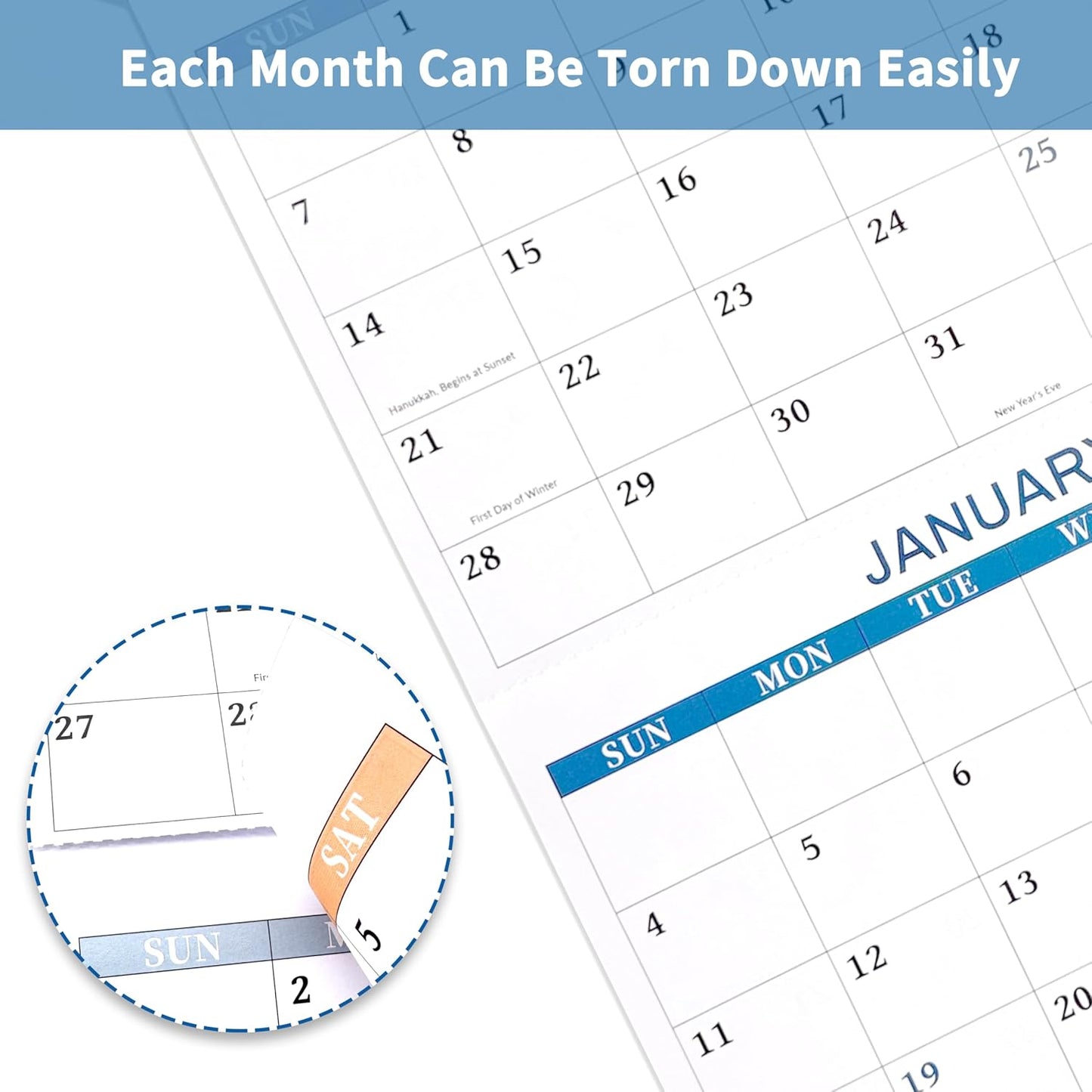 2026 Calendar - 3 Month Calendar 2026 Wall Calendar, 14 Months December 2025-January 2027, Vertical 3-Month Display Calendars 2026, 12 Unique Patterns 3 Month Wall Calendars 2026, 12"×26"