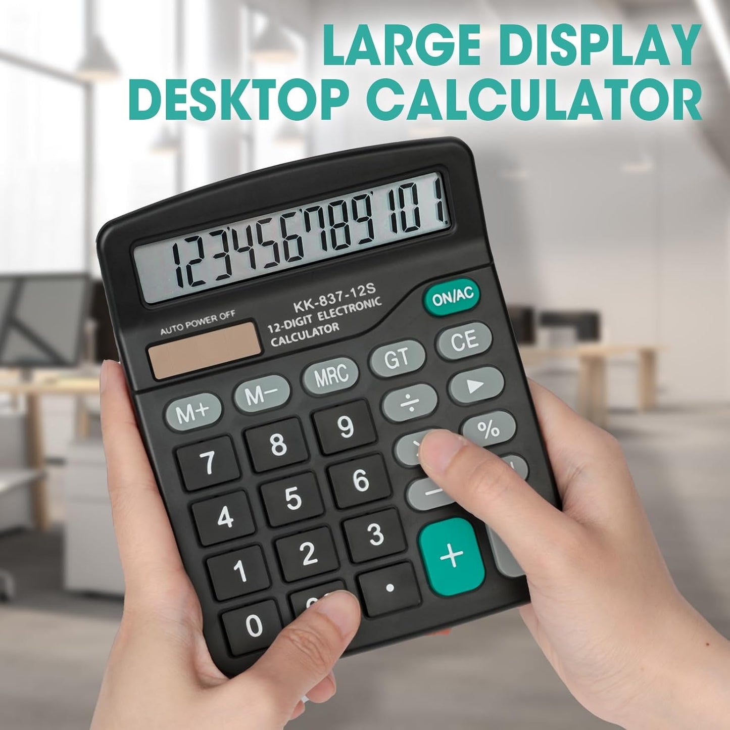 12 Pack Calculator Bulk, 12 Digits Calculators Desktop with Large LCD Display and Sensitive Butto, Solar and Battery Dual Power, Desk Calculator for Office, School, Home