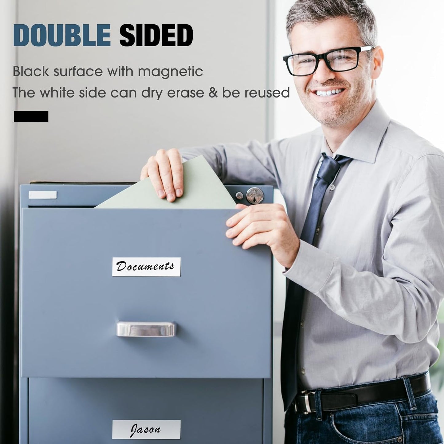 Amylove 1 x 50 ft Magnetic Tape Strip Roll, Dry Erase Label, Writable Magnets Sticky Labels, Flexible Magnet Dry Erase Tape Strips for Whiteboards, Refrigerator, Crafts, DIY Storage