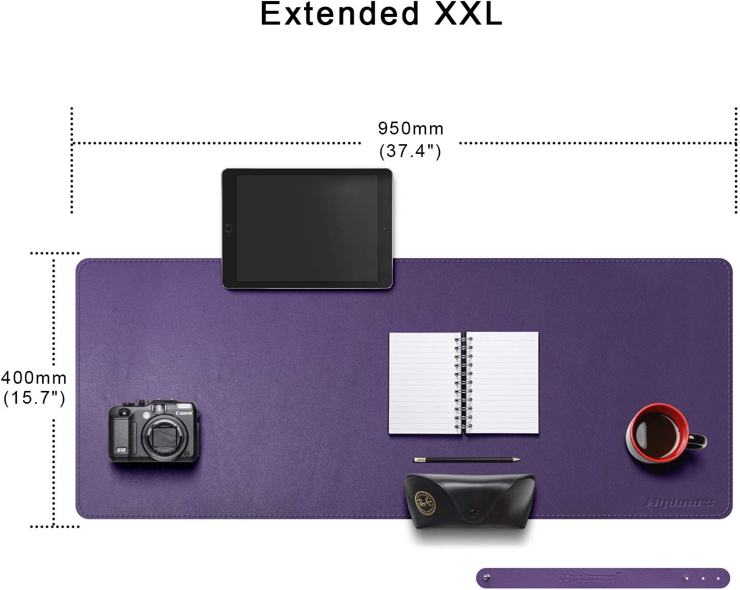 Mydours 38"x16" Large Desk Pad, Purple Desk Mat XL, PU Leather Desk Mat for Workspace & Decor, Durable Keyboard Mouse Pad for Home, Office, Writing & Gaming (Purple)