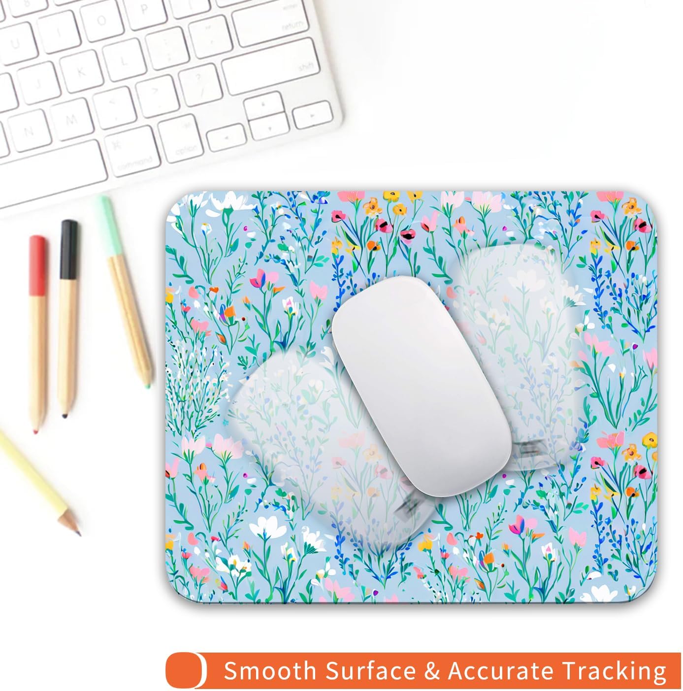 Square Mouse Pad Plants,Personalized Premium-Textured Custom Mouse Mat Design,Washable Mousepad Lycra Cloth,Non-Slip Rubber Base Computer Mouse Pads for Wireless Mouse