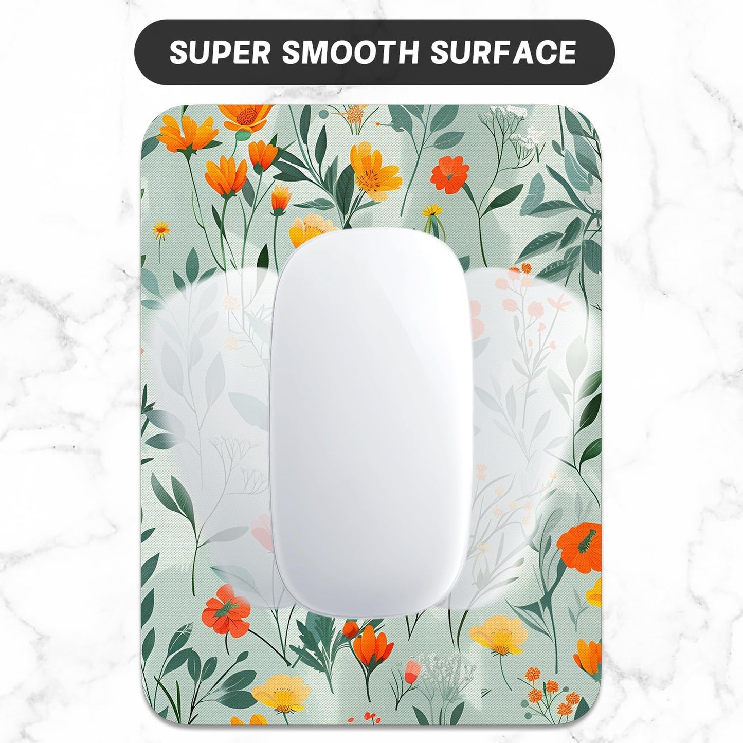 Small Mouse Pad, Mini Mouse Pad 6 x 8 Inch, Thick Rubber Waterproof Mouse Mat, Cute Mousepad for Women Men Wireless Mouse Laptops Home Office, Colorful Flowers and Plants