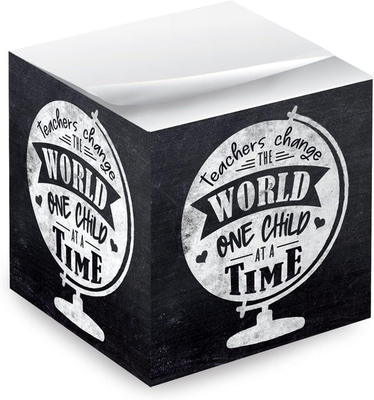 Inspirational Teacher Sticky Note Cube / 600 Sheets / 2.75" Memo Block Printed on 4 Sides/Educator Empowering Messages/Made in USA