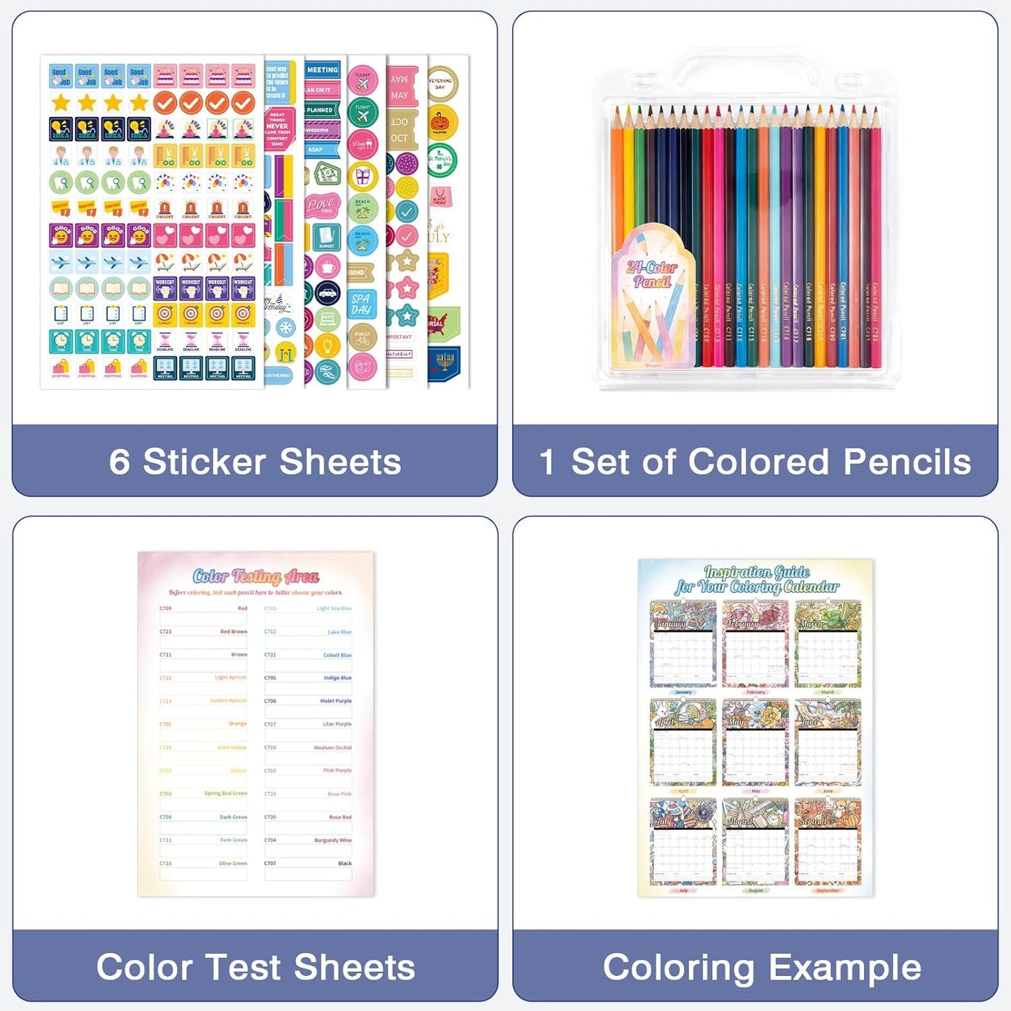 Ospelelf 2026 Wall Calendar 12'' x 17'' Family Coloring Calendar for Adults, Kids, Monthly Calendar Planner with Plastic Cover, 18 Month Calendars, Use Jan 2026 - June 2027, Season