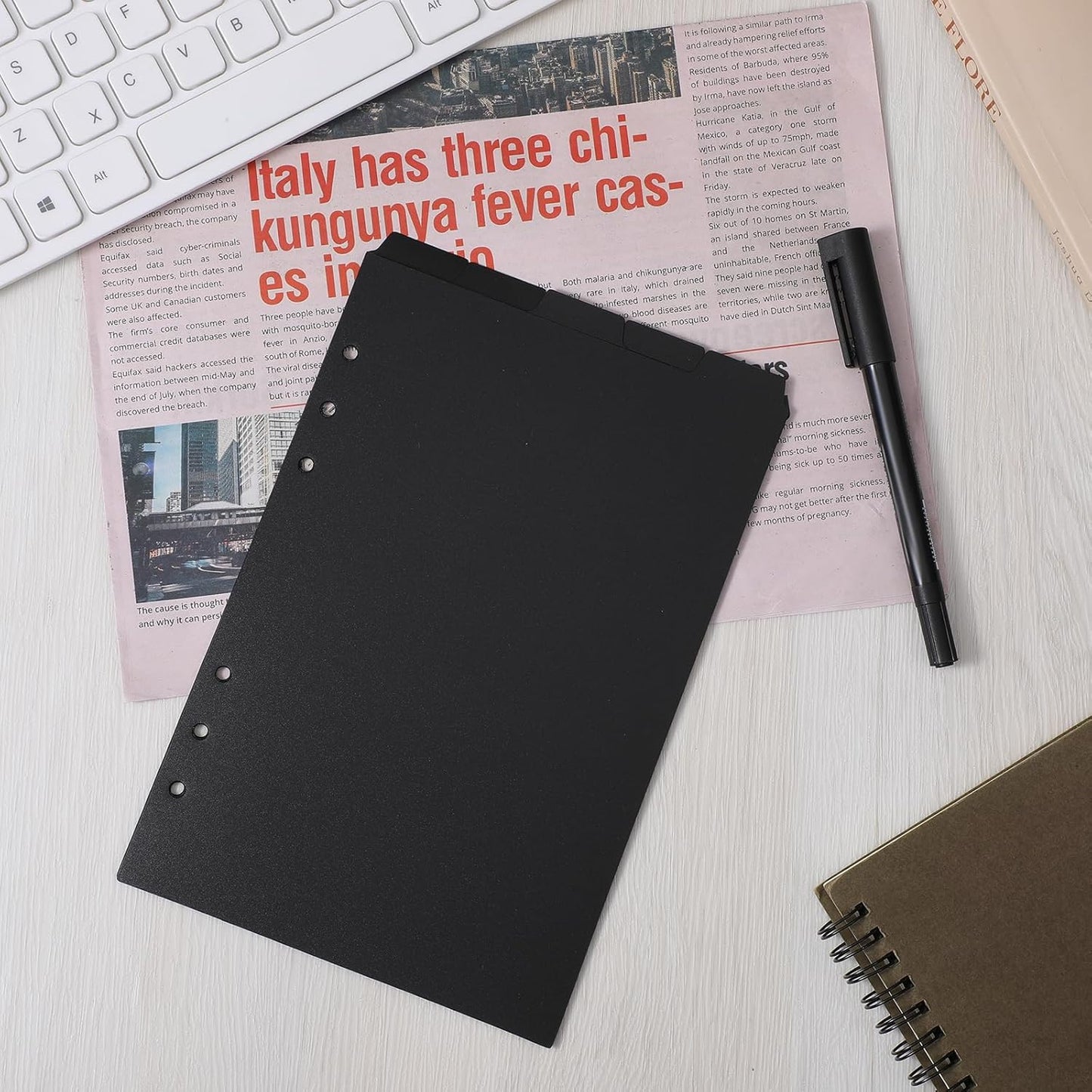 5Pcs A5 Planner Inserts, A5 Binder Dividers with Tabs, 6 Ring Binder Inserts for Notebooks and Binders Office Worker