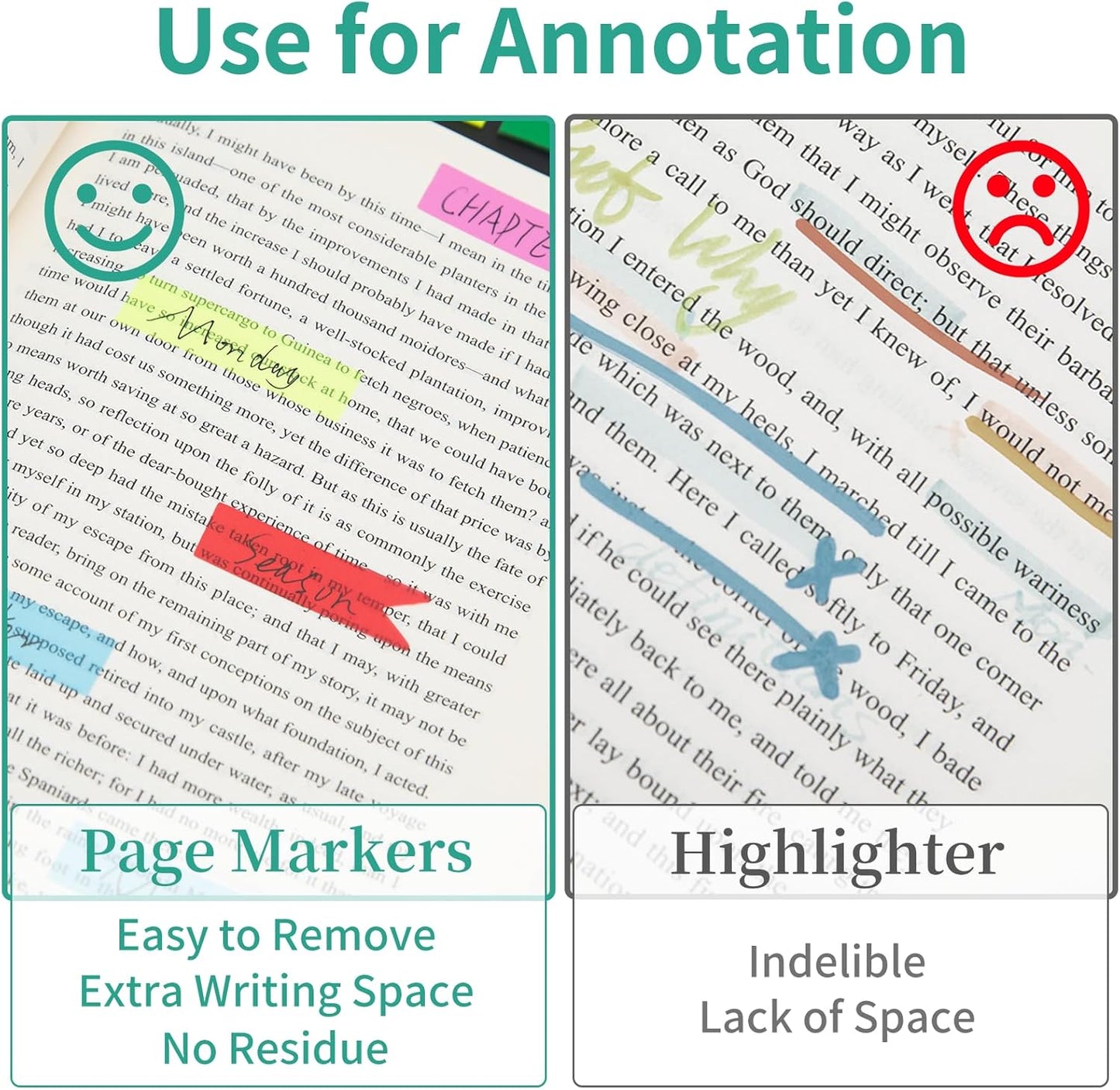 KICNIC Page Markers Sticky Index Tabs 750 Pcs, Arrow Flag Tabs Self Adhesive, Sticky Notes for Page Marking and Highlighting [3 Designs, 10 Colors] Writable, Repositionable