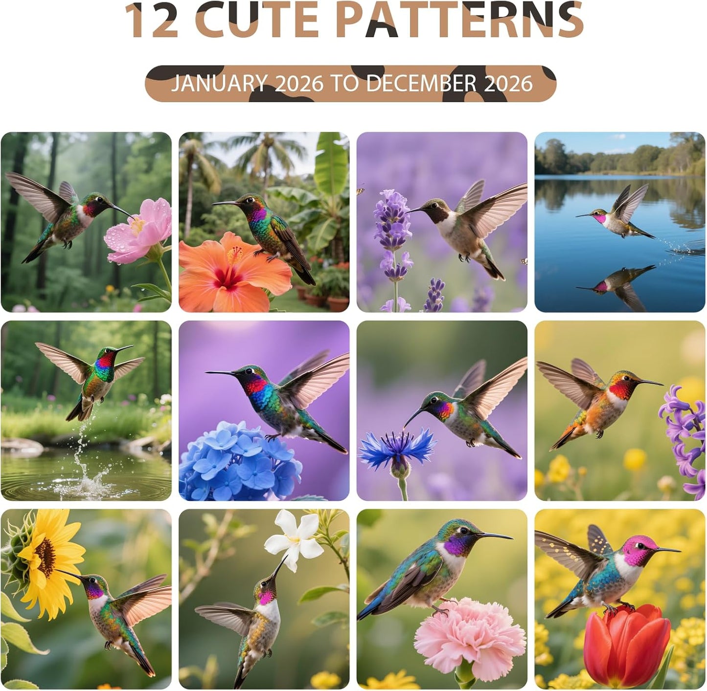 2026 Wall Calendar, Large Monthly Wall Calendar Dogs, Jan 2026 - Dec 2026, 12" x 24" (Opened), Hanging Planning Calendars for Family Home Office Supplies