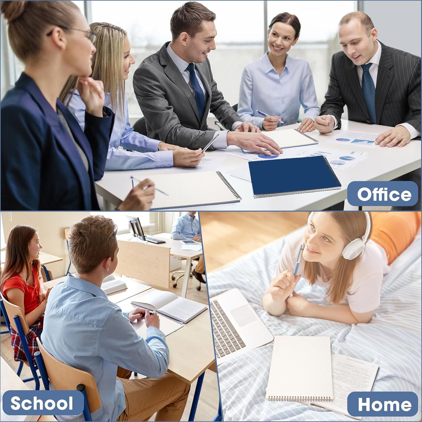 Top Spiral Graph Paper Notebooks 8.7 X11.4 Inch A4 Grid Paper Notepad 70 Sheet Memo Steno Pad for Engineering Writing Sketching Drawing School Office Supplies (Dark Blue,1 Pack)