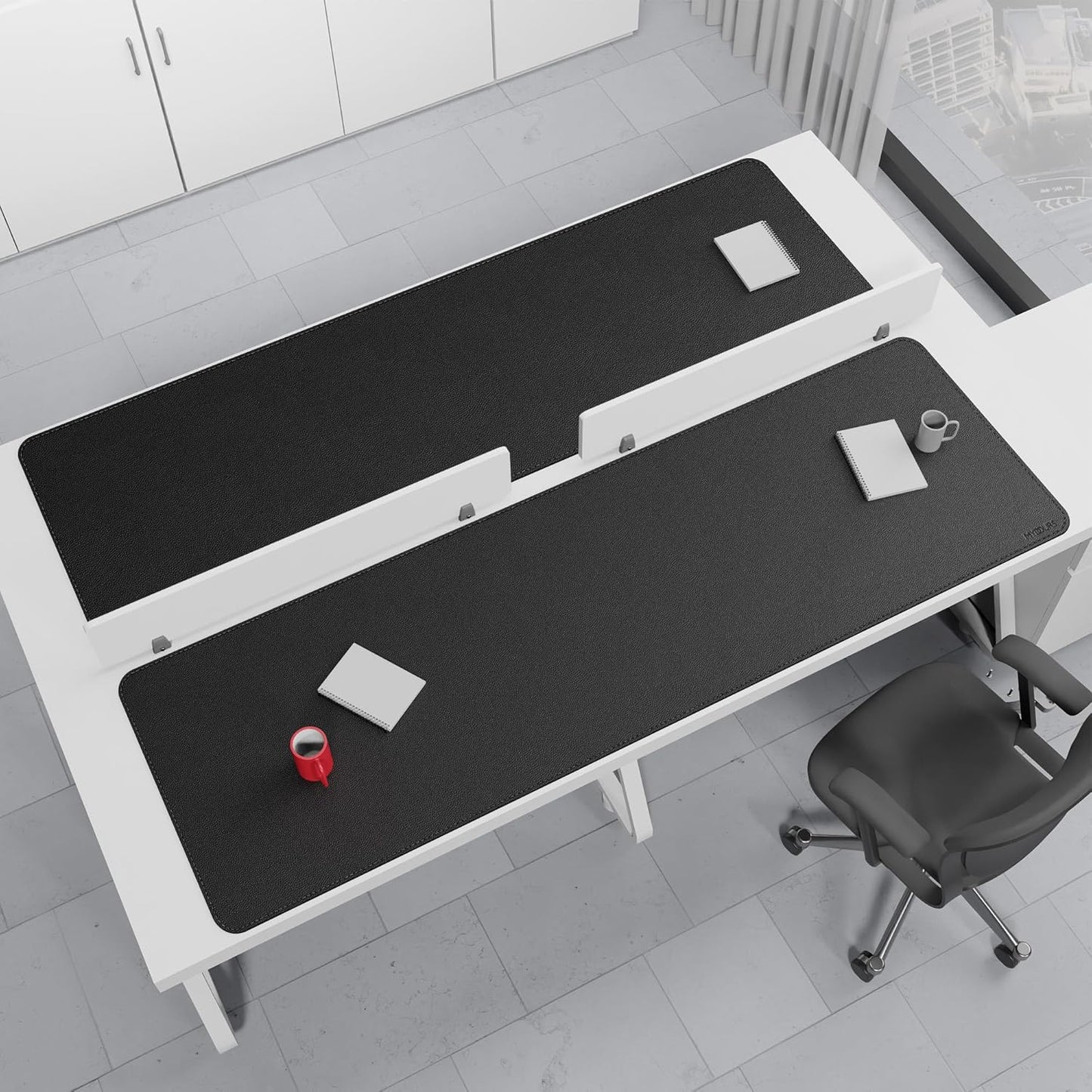 Mydours 75" x 24" Super Large Desk Pad, Desk Protector Mat with PU Leather, Large Desk Blotter Mat for Office, Home & Writing, Full Desk Pad for Keyboard and Mouse (Black)