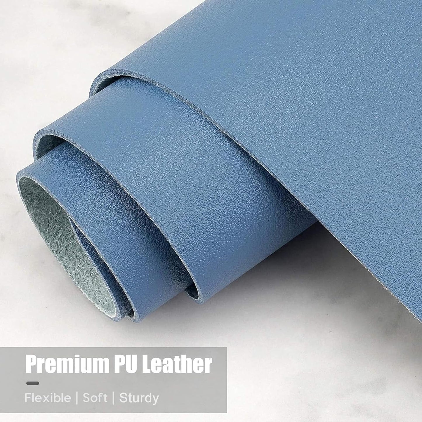 Hsurbtra Desk Pad, 35.5" x 17" PU Leather Desk Mat, XXL Extended Mouse Pad, Waterproof Desktop Blotter Protector, Non-Slip Ultra Thin Large Laptop Keyboard Writing Mat for Office Home, Dark Blue