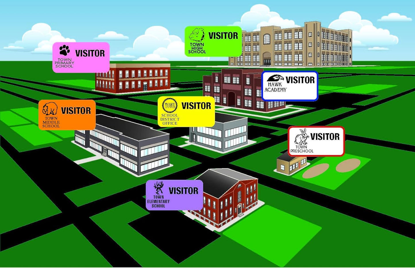 The Spoiled Office Visitor Sign in Book with 500 3"x2" Peel Off Carbonless Visitor Badges, Made in USA – Spiral Log Book for Schools, Manufacturing Plants, and Political Offices — Yellow Volunteer