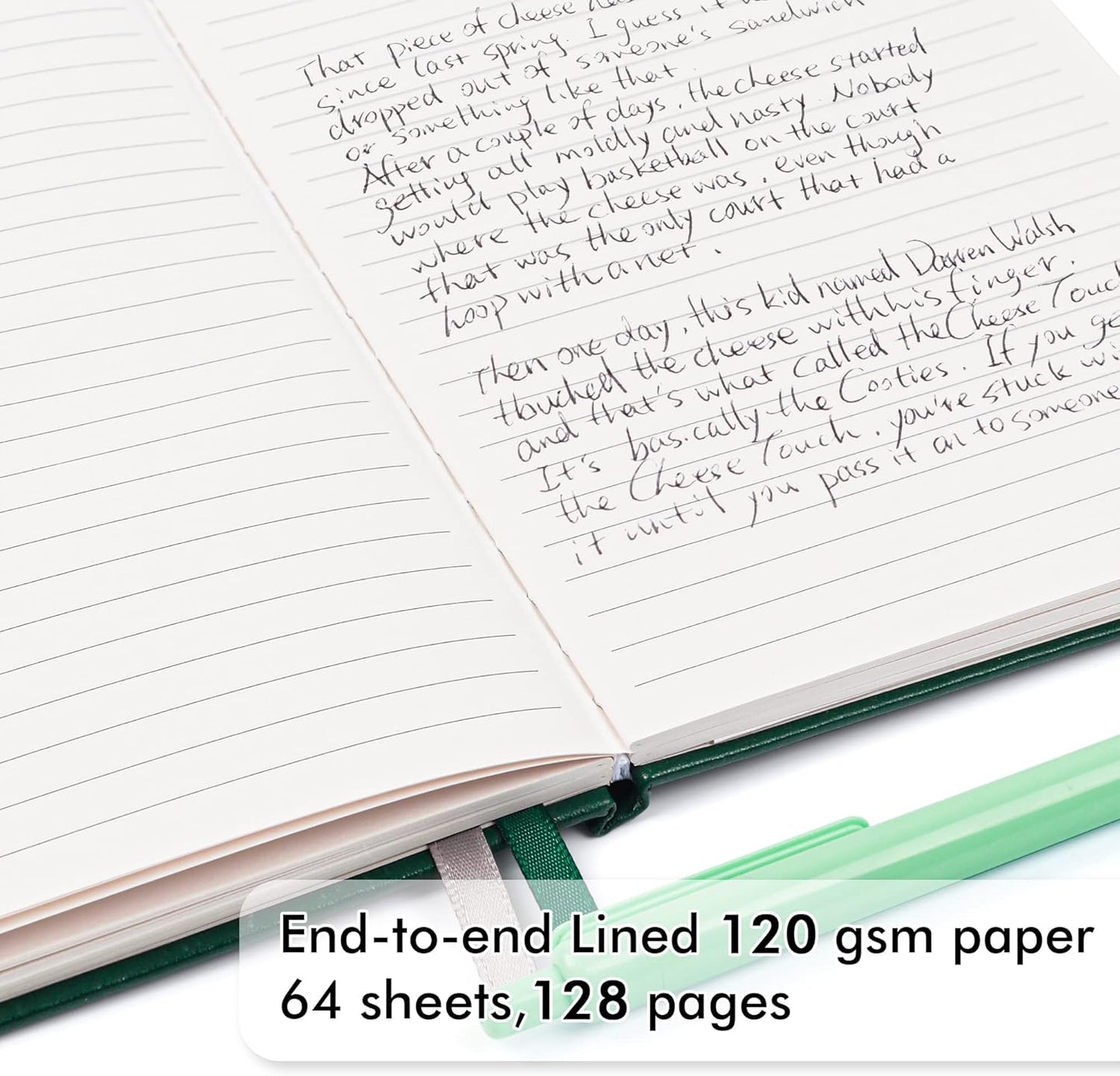 feela 3 Pack Notebooks Journals Bulk with 3 Black Pens, A5 Hardcover Notebook Classic Ruled Lined Journal Set with Pen Holder for Work Business Journaling Note Taking, 120 GSM, 5.1”x8.3”, Dark Green