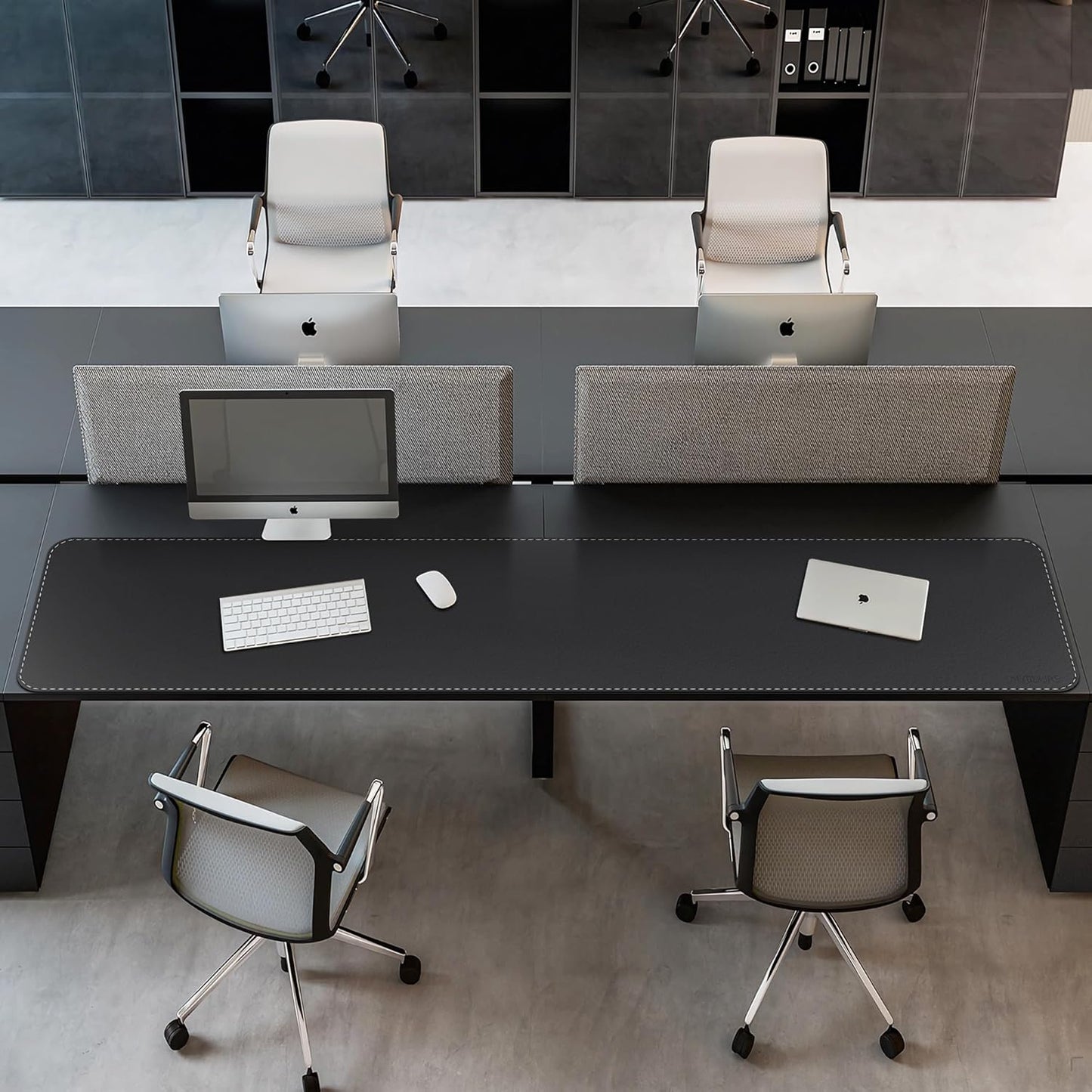 Mydours PU Leather Desk Mat, 74.8"x15.7" Ultra Large Desk Pad, Waterproof Computer Pad Desktop Protector Easy Clean with Suede Base, for Office Home Decoration Keyboard and Mouse (Black)