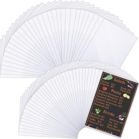 Henoyso 200 Pcs 8.5" x 14" Menu Cover Rigid Print Protectors Clear Heavy Duty Menu Holder Poster Protector Sleeve Hard Plastic Paper Sleeves for Page Sheet Photographs Document Birth Certificate