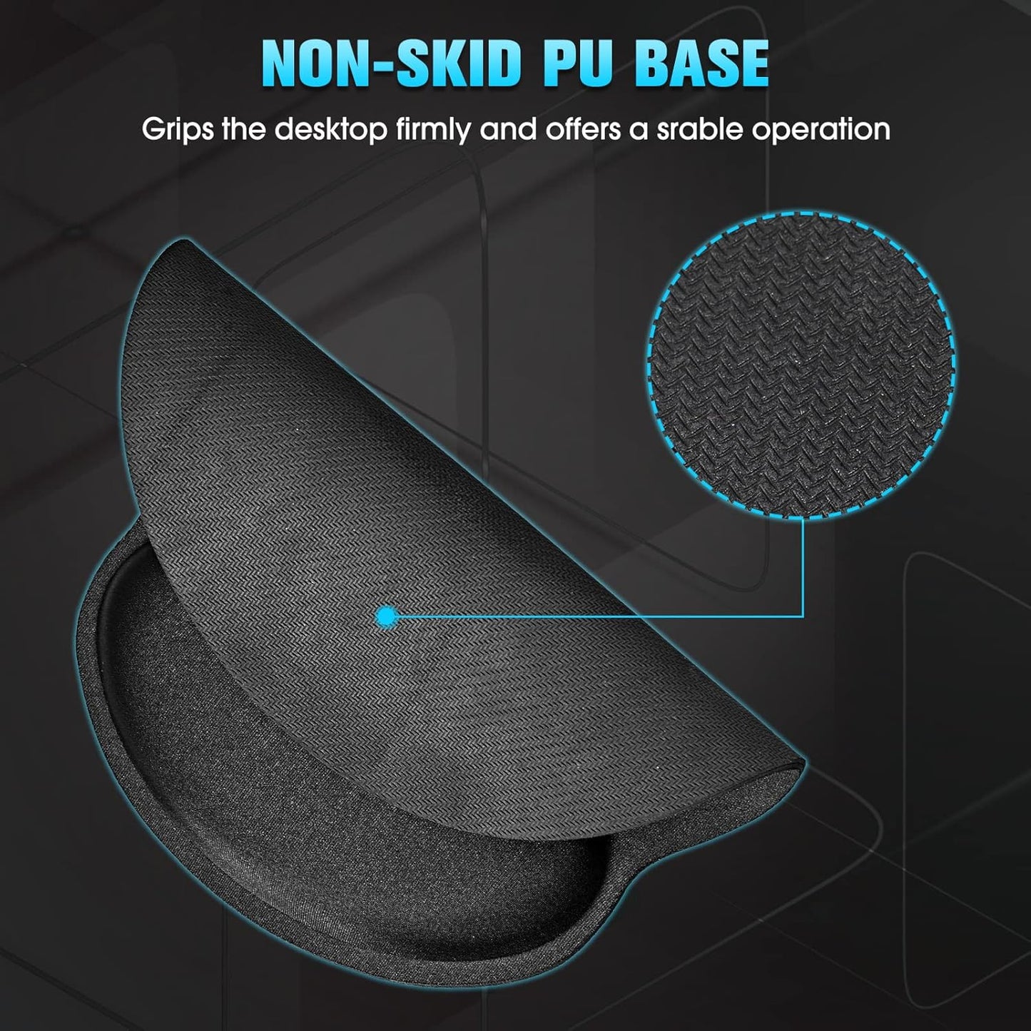 Yunsailing 8 Pack Ergonomic Mouse Pad with Wrist Rest Support Gel Memory Foam Mousepad Comfortable Computer Pad for Pain Relief(Black)