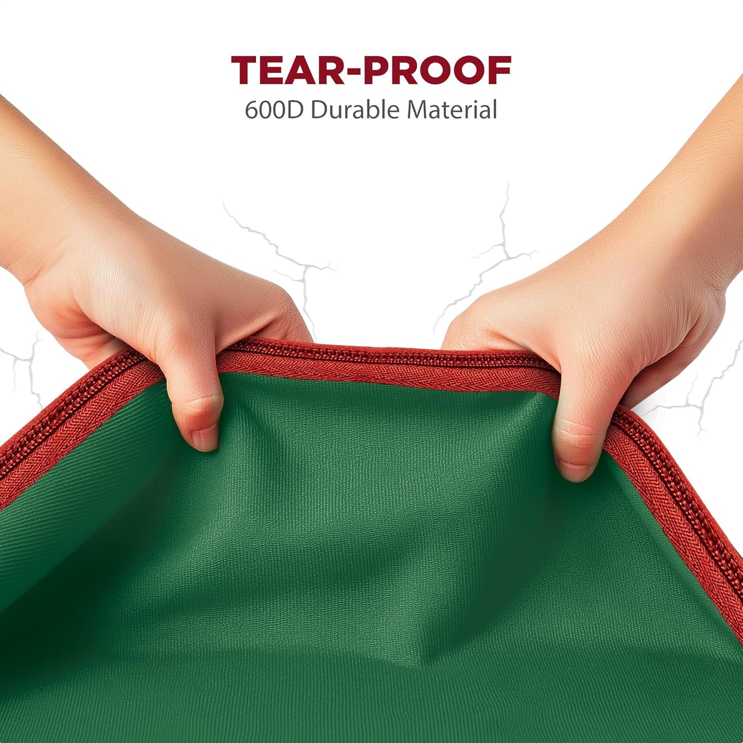 HOLDN’ STORAGE Premium Christmas Ornament Storage Container - Holds Up to 72-4” Ornaments Durable 600D Fabric - Adjustable Dividers - 3 Individual Trays - Metal Frame - Green