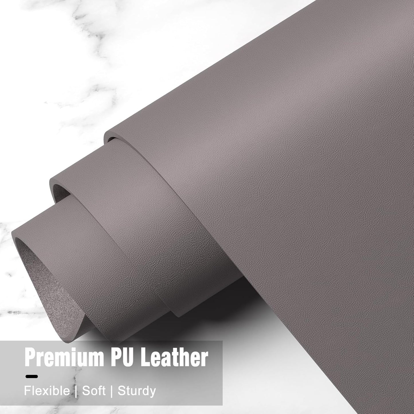 Hsurbtra Desk Pad, 23.6" x 13.8" PU Leather Desk Mat, M Extended Mouse Pad, Waterproof Desktop Blotter Protector, Non-Slip Ultra Thin Small Laptop Keyboard Writing Mat for Office Home, Light Gray