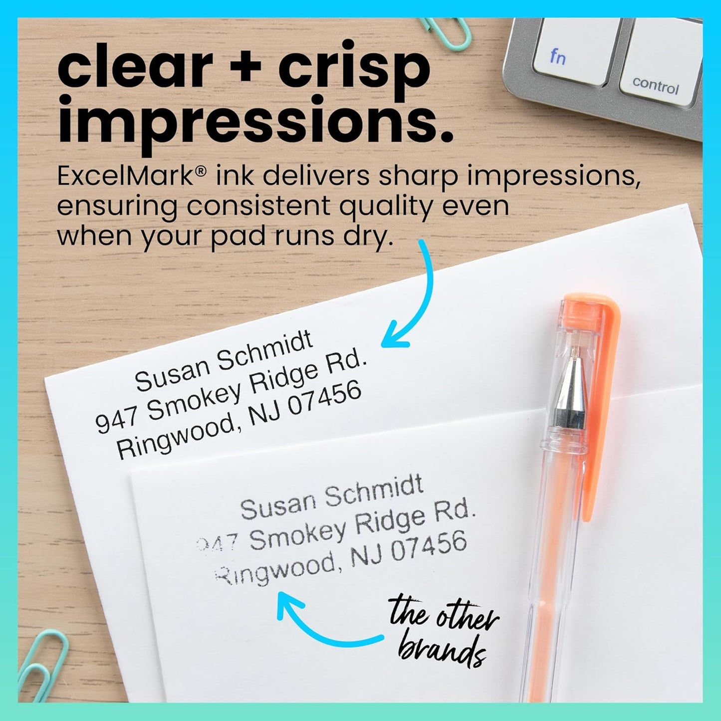 ExcelMark Stamp Ink – Ink Refill for Stamp Pads & Self-Inking Stamps - No Mess Precision Tip - Easy Re-Inking - Perfect for Crisp, Clear Impressions - 2 oz. - Black Ink