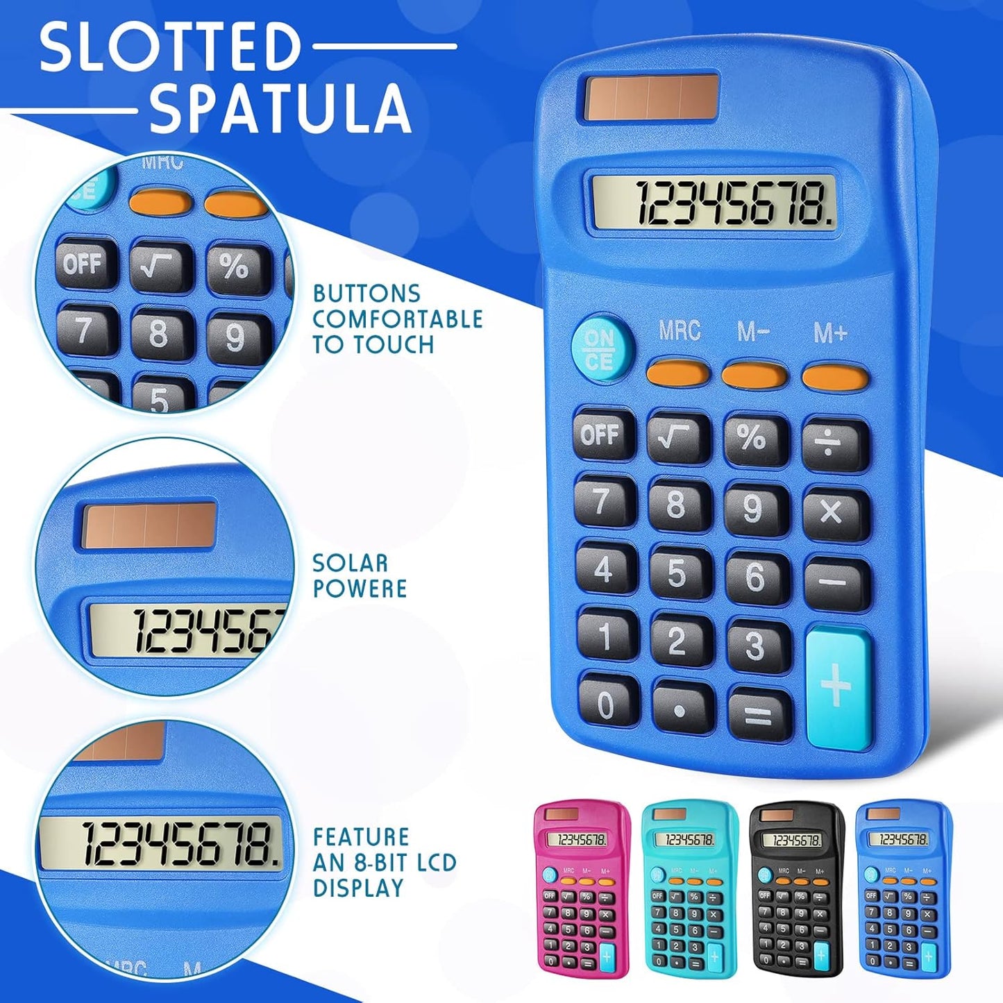 24 Pcs Pocket Size Basic Calculators Dual Powered Handheld 8 Digit Display Desktop Calculators for Desktop Home Office(Fresh Color)