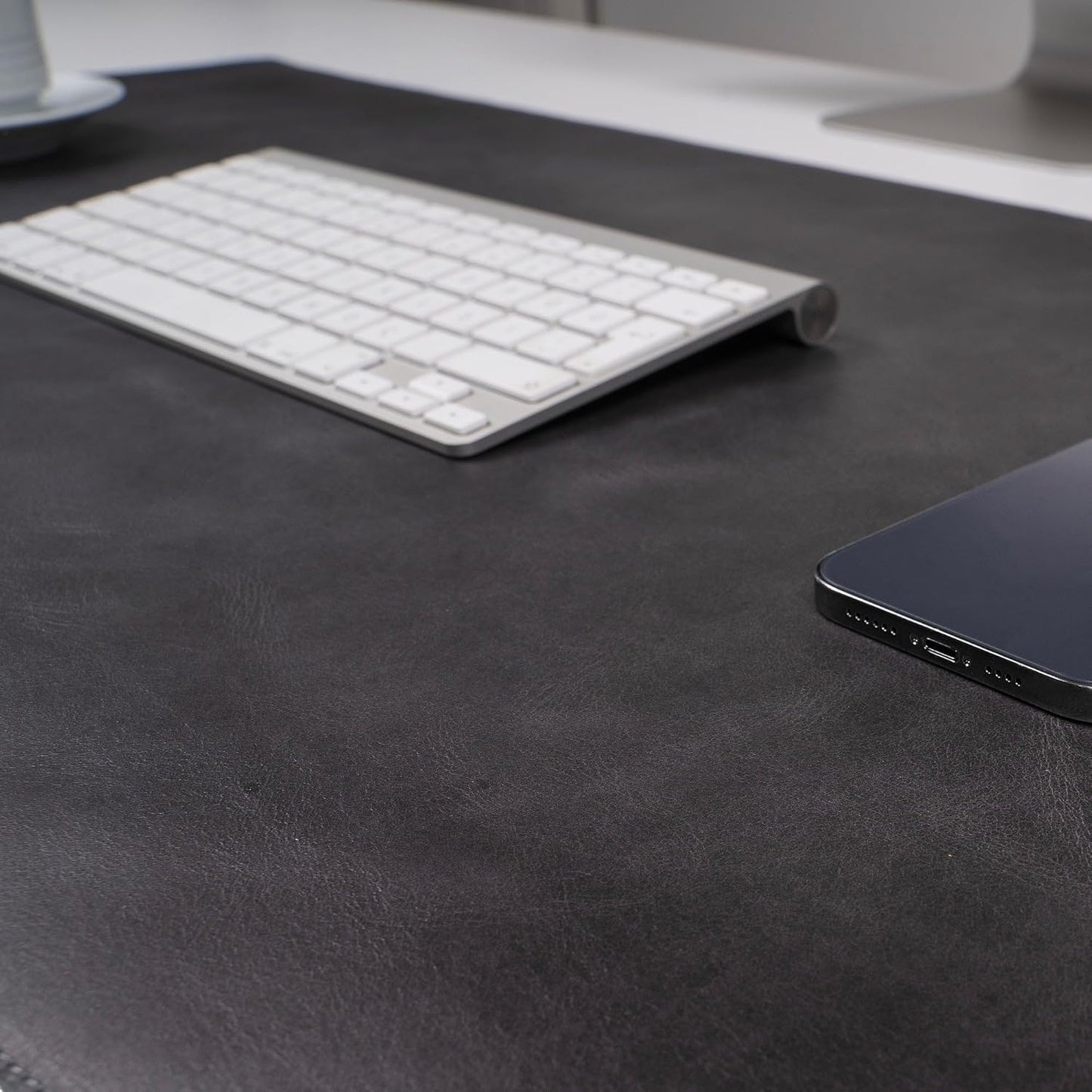 Leather Desk Mat - Executive Real Leather Desk Pad - Genuine Leather Office Desktop mat - Large (18 3/4" X 35 3/4") | Non-Slip Leather Desk Blotter