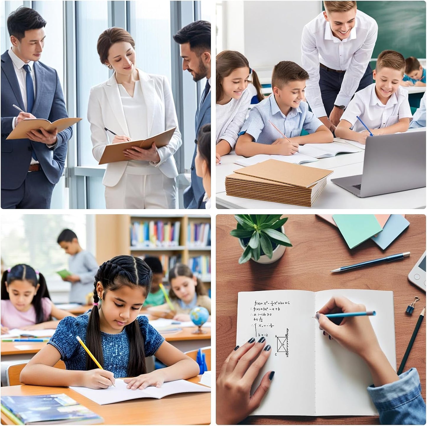 60PCS A5 Blank Kraft Notebooks Bulk, 8.3x5.5inch Unlined Paper Composition Notebook, 60 Pages Travel Journal Notebook Set for Work, School, Student,Kids and Writing