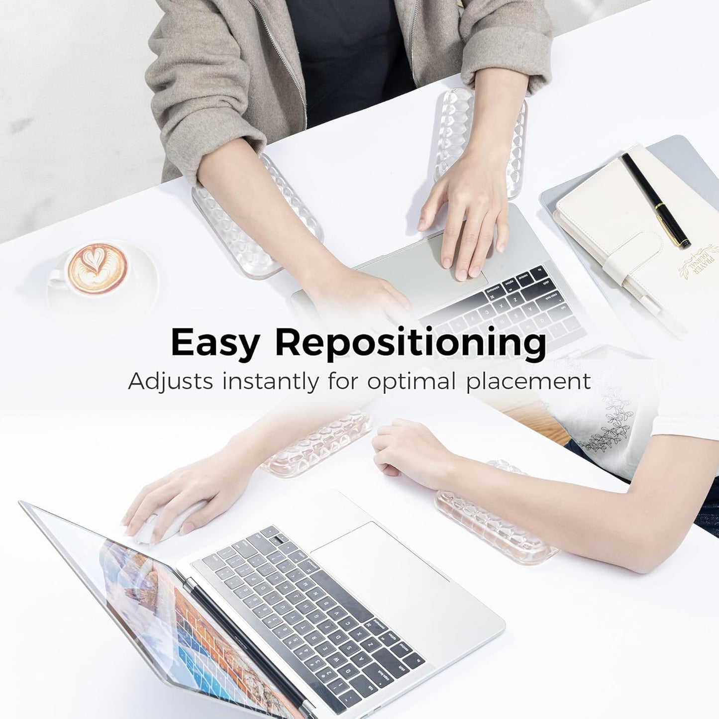 Ospelelf Ergonomic Elbow Rest for Desk, Gel Keyboard Wrist Rest Support, Arm Rest Pad for Mouse, 2 Pack