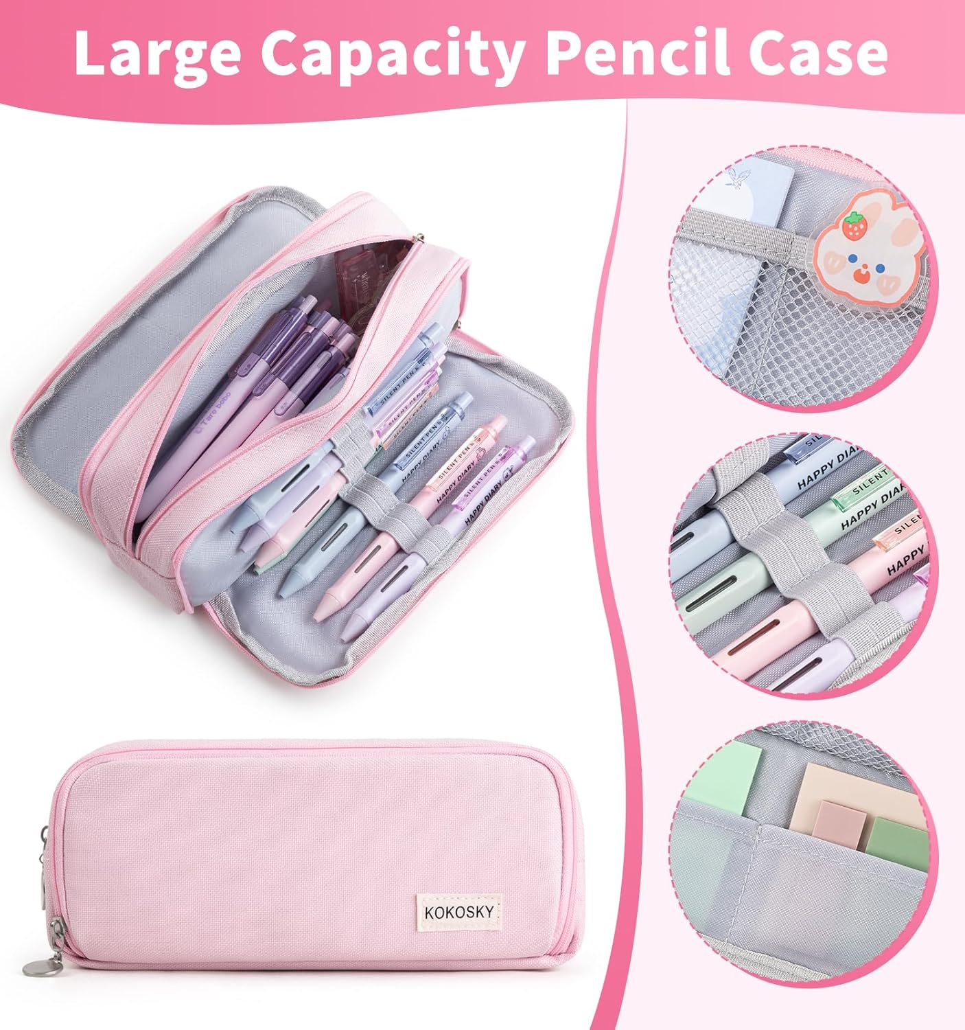 47Pcs Bible Study Supplies, Bible Journaling Kit for Women, Pink Pencil Case, 12 Pastel No Bleed Highlighters and 6 Colored Pens, Bible Tabs and More, Book Annotation Kit for Women & Men (Pink)