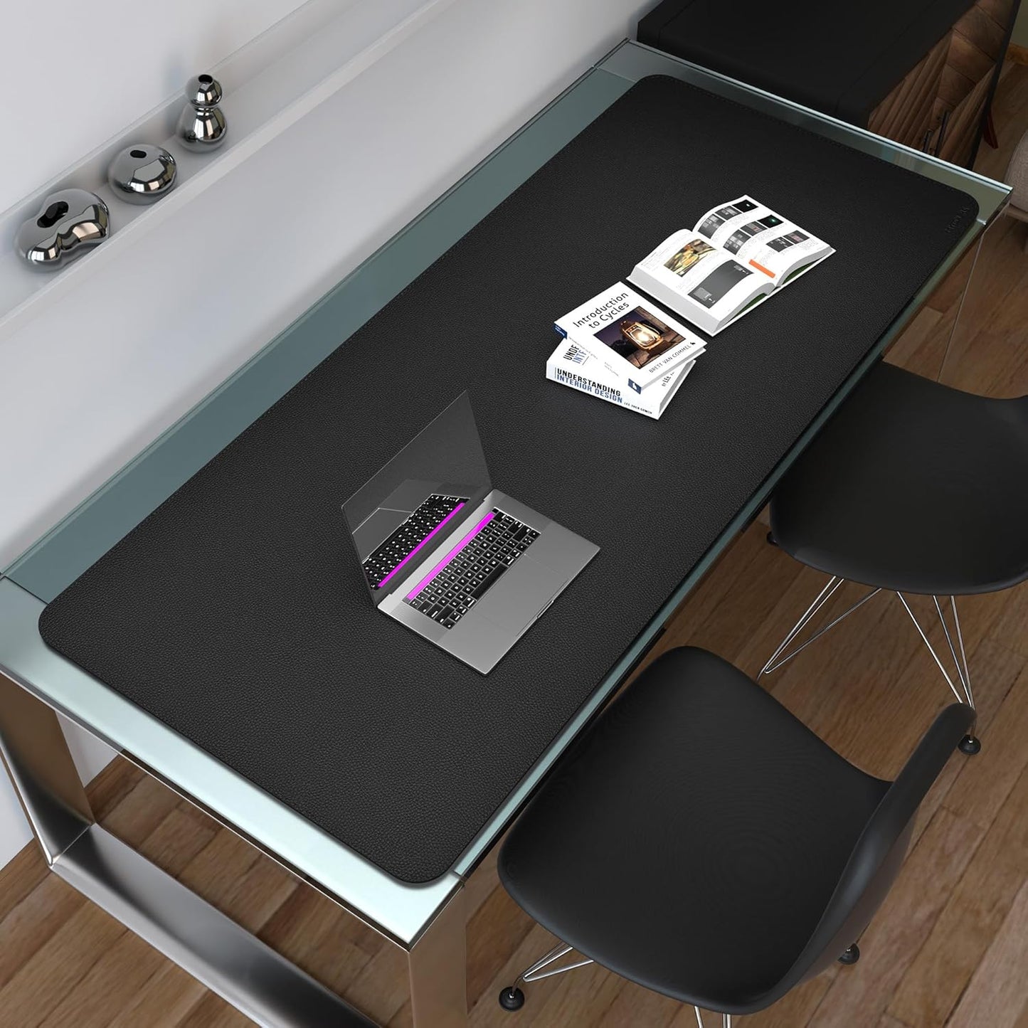 Mydours Super Large 75" x 32" Desk Mat, Full Desk Blotter Pad, Desktop Computer Desk Mat, Mouse Pad for Home Office & Computer Workstation, Extra Pad for Standing Desk (Black)