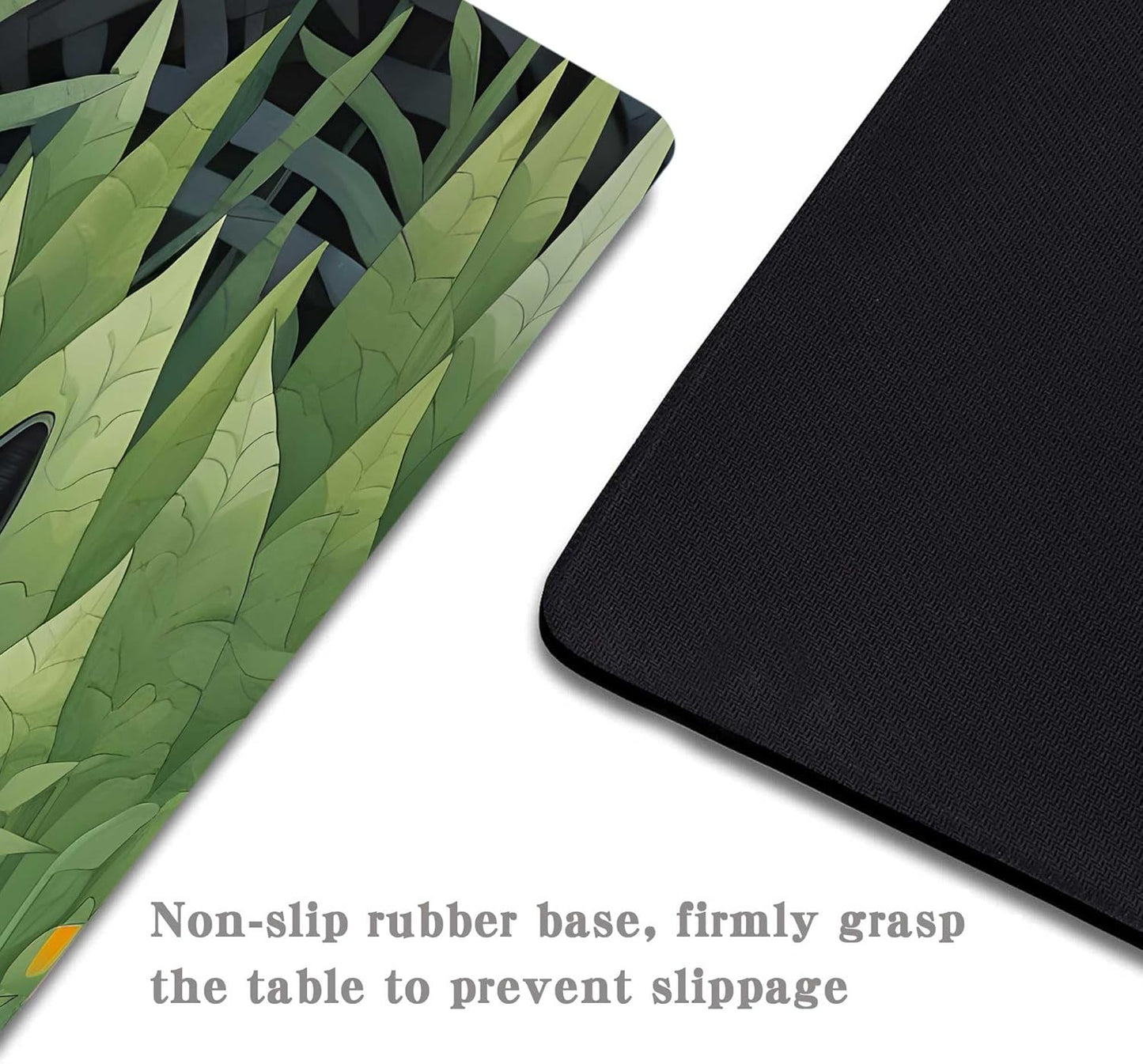 Cute Cat Mouse Pad Plants Mouse Pads for Desk,Cool Desk Pad Keyboard Mat Kawaii Black Cat Flower Non Slip Rubber Base Mouse Pad for Office Laptop, Landscape Mouse Pad,Square Mouse Mat