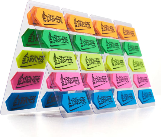 800 Sheets Sign Here Index Marker, Assorted Colors Sign Here Tabs Sign Post Here Index, Flags Vital Signs Sticky Notes for documents notebooks Contracts, Books,Files or Notary Supplies