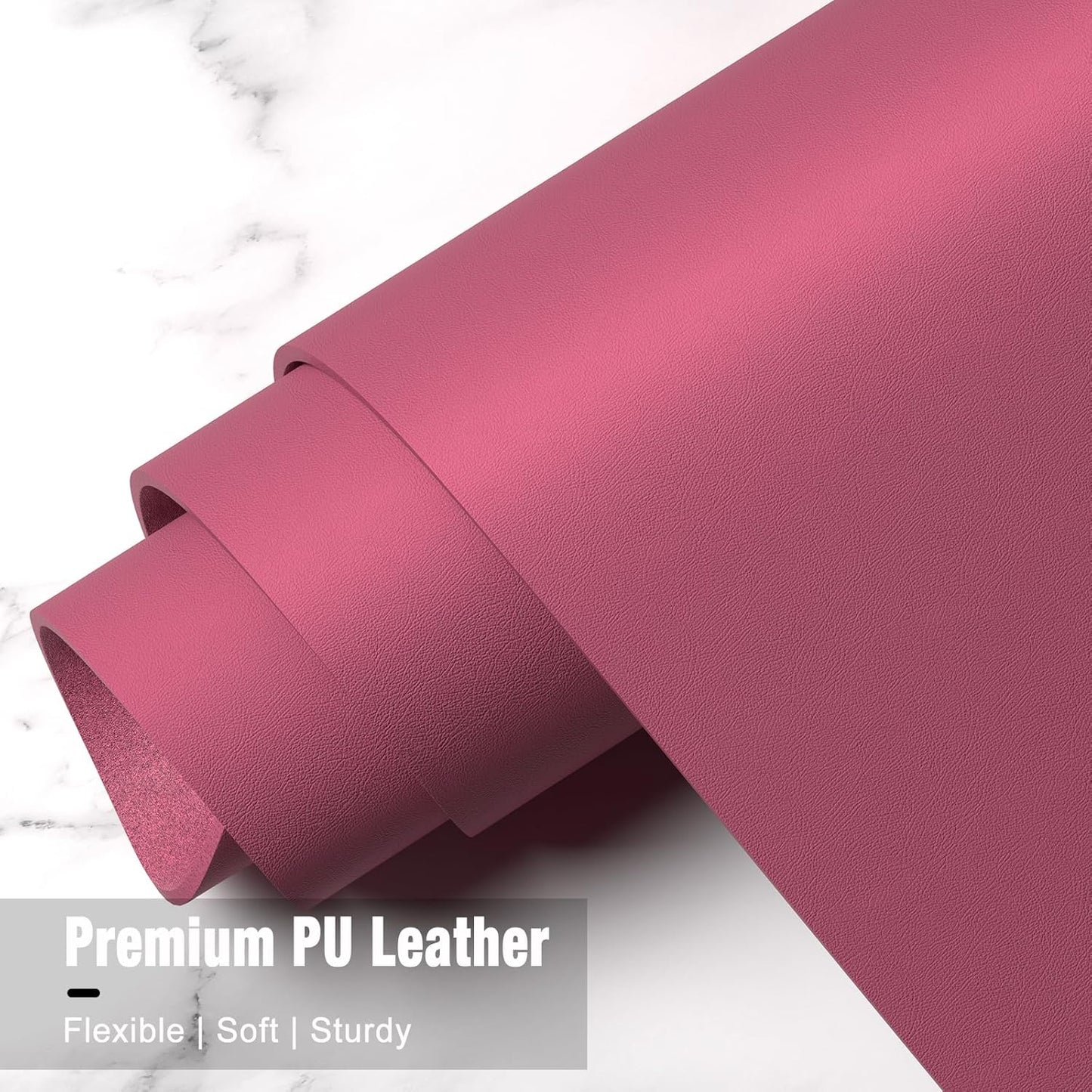 Hsurbtra Desk Pad, 23.6" x 13.8" PU Leather Desk Mat, M Extended Mouse Pad, Waterproof Desktop Blotter Protector, Non-Slip Ultra Thin Small Laptop Keyboard Writing Mat for Office Home, Deep Red